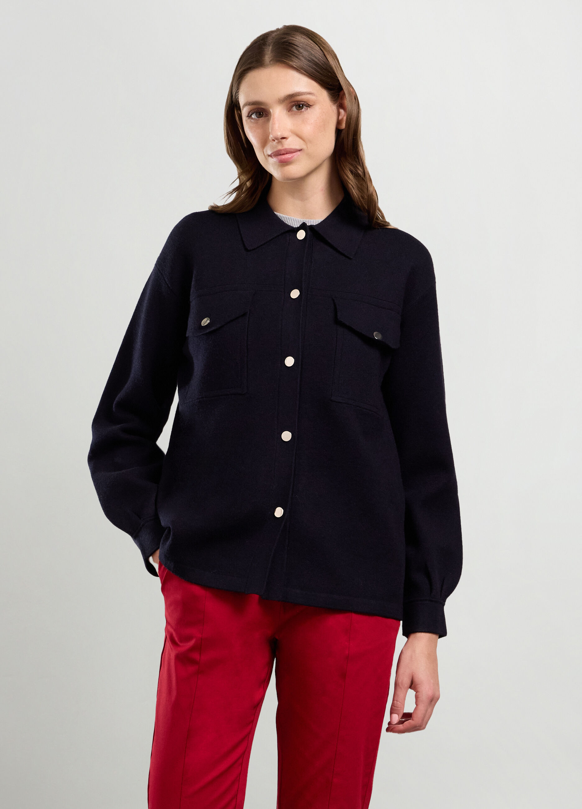 Giacca-camicia in misto viscosa donna_0