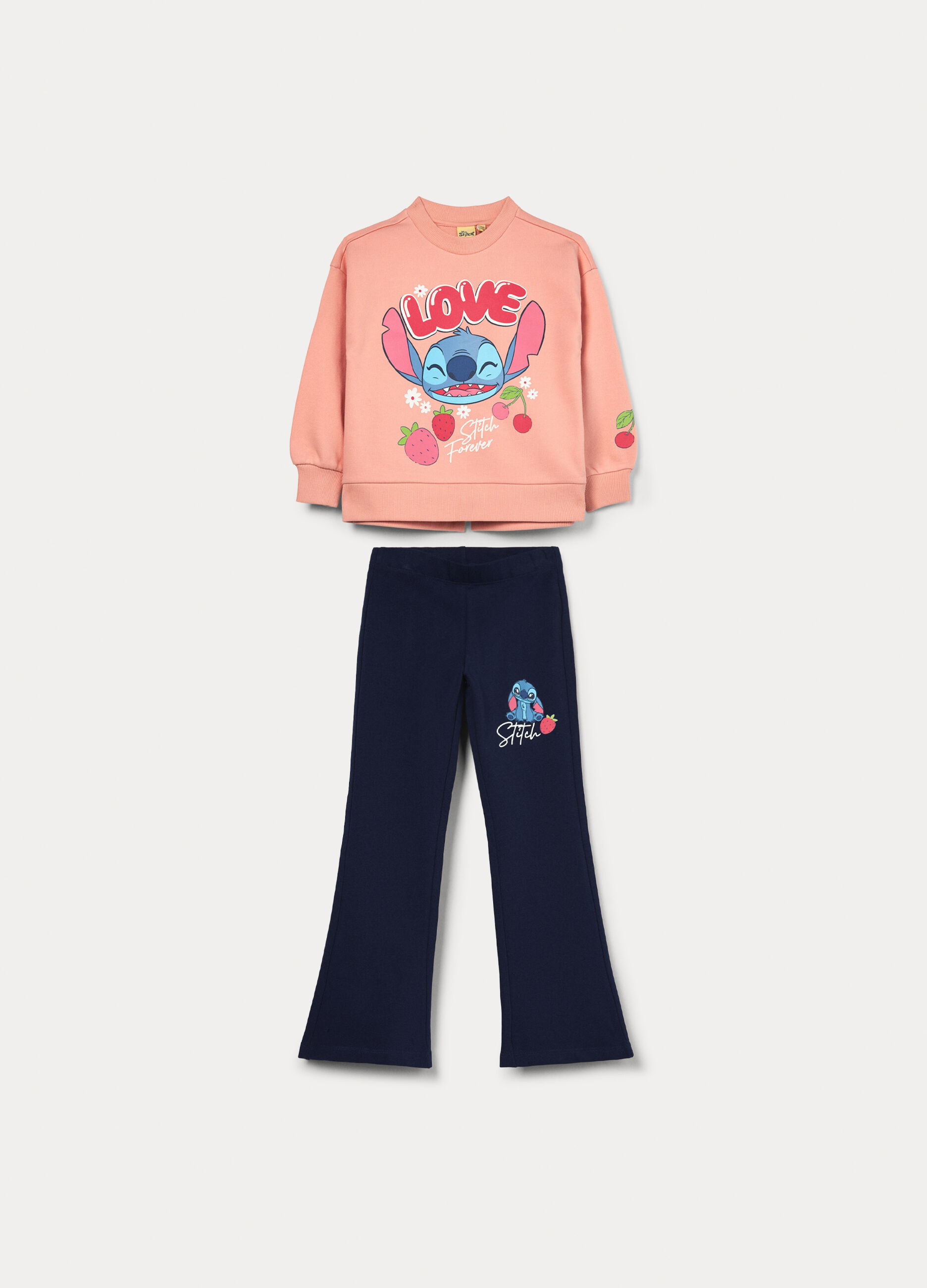 Jogging set Stitch in french terry bambina_0
