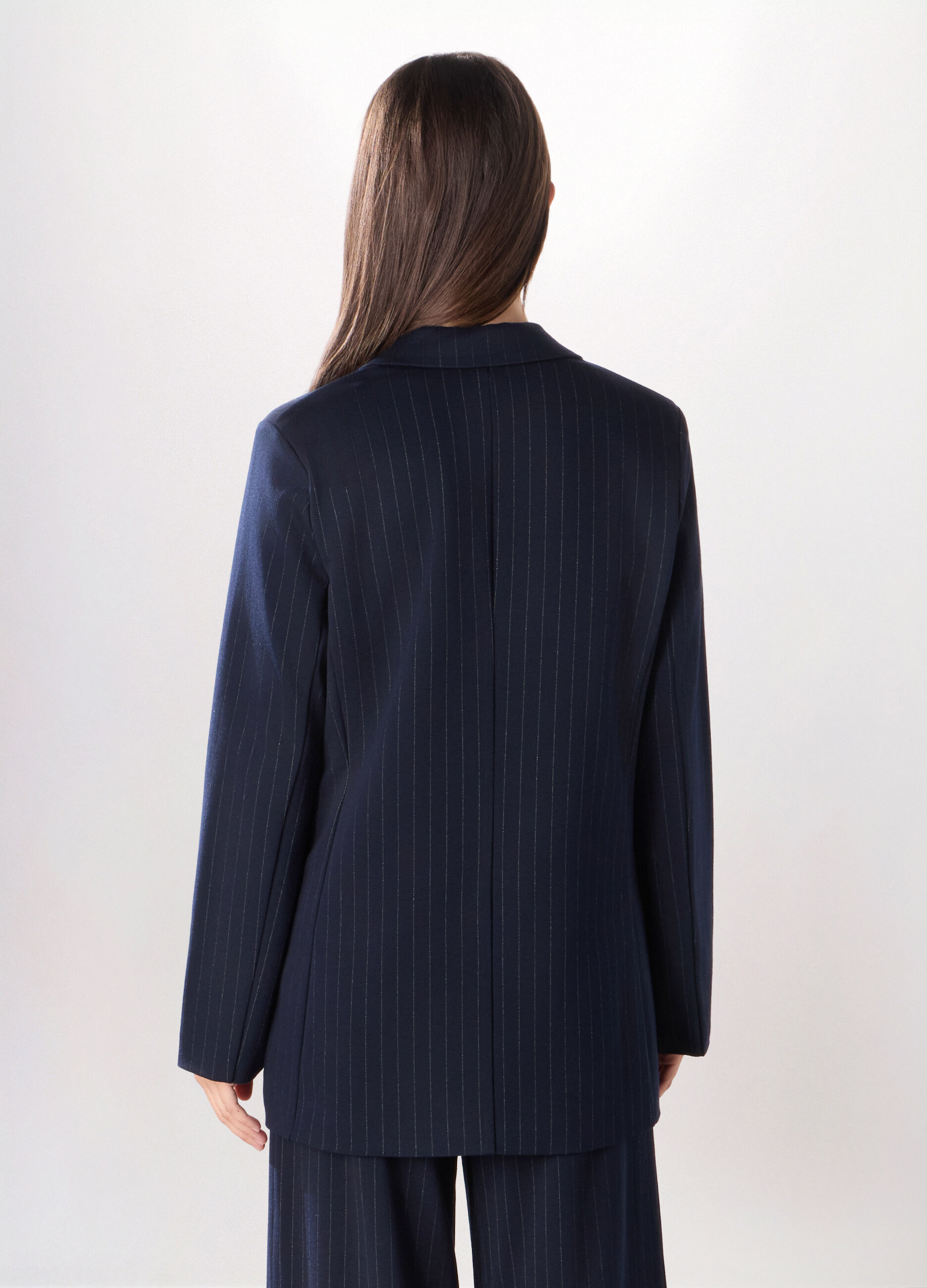 Blazer gessato misto viscosa donna_1