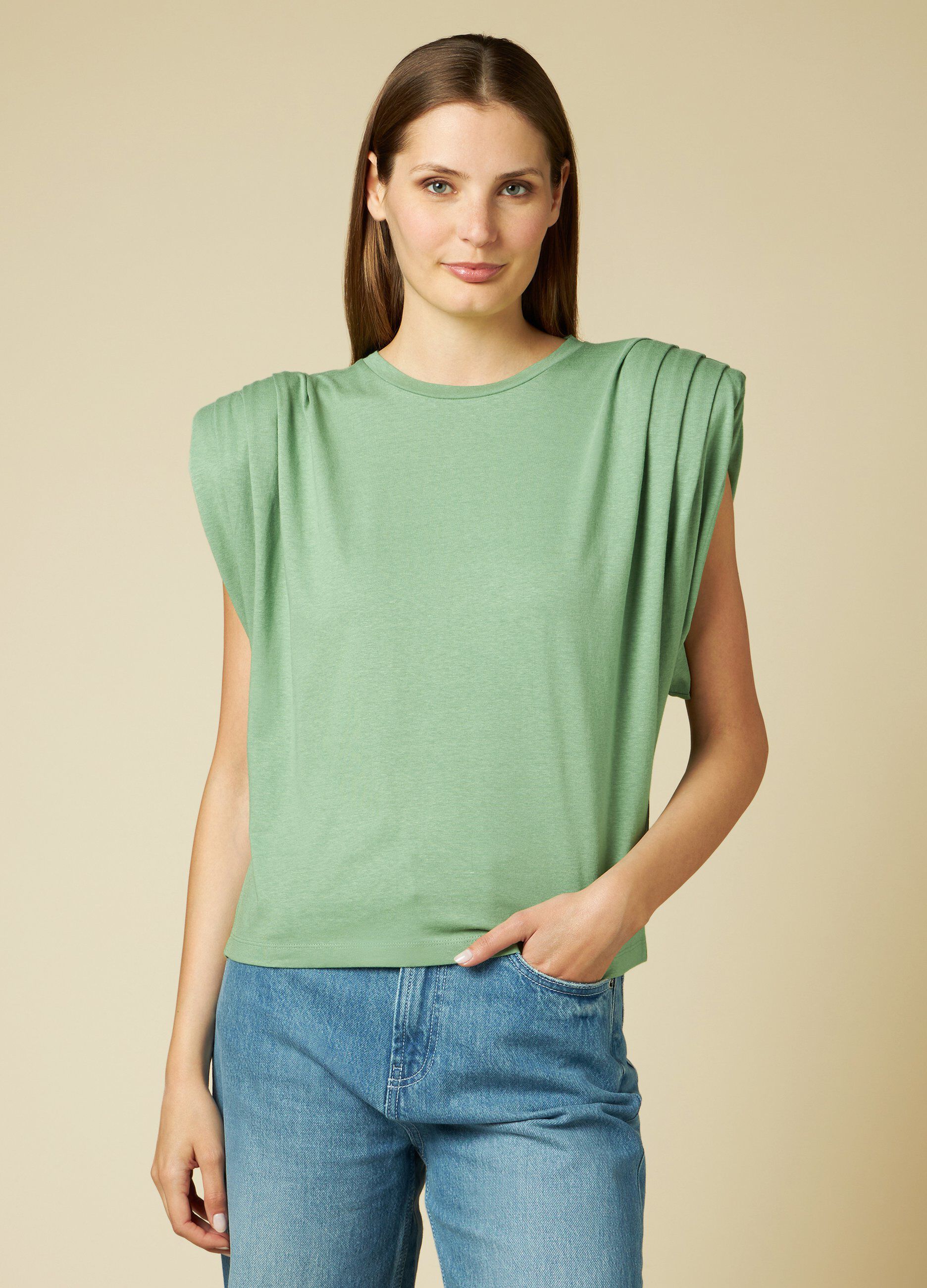 T shirt con spalle imbottite best sale