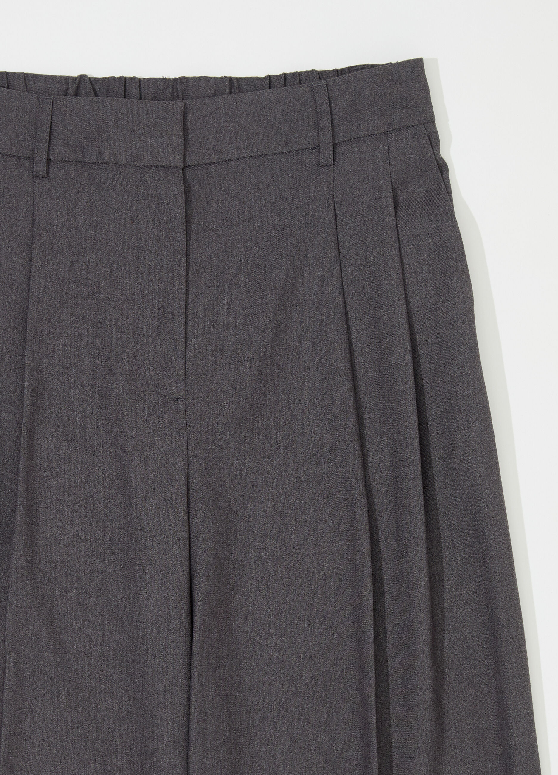Pantaloni palazzo in misto lana donna_4