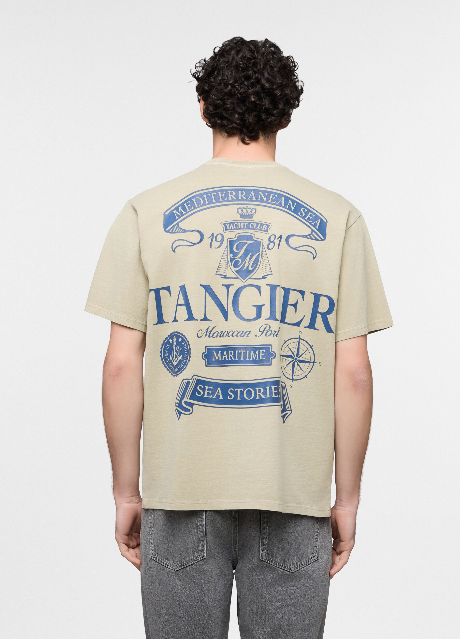 T-shirt girocollo con stampa Tangeri uomo_1