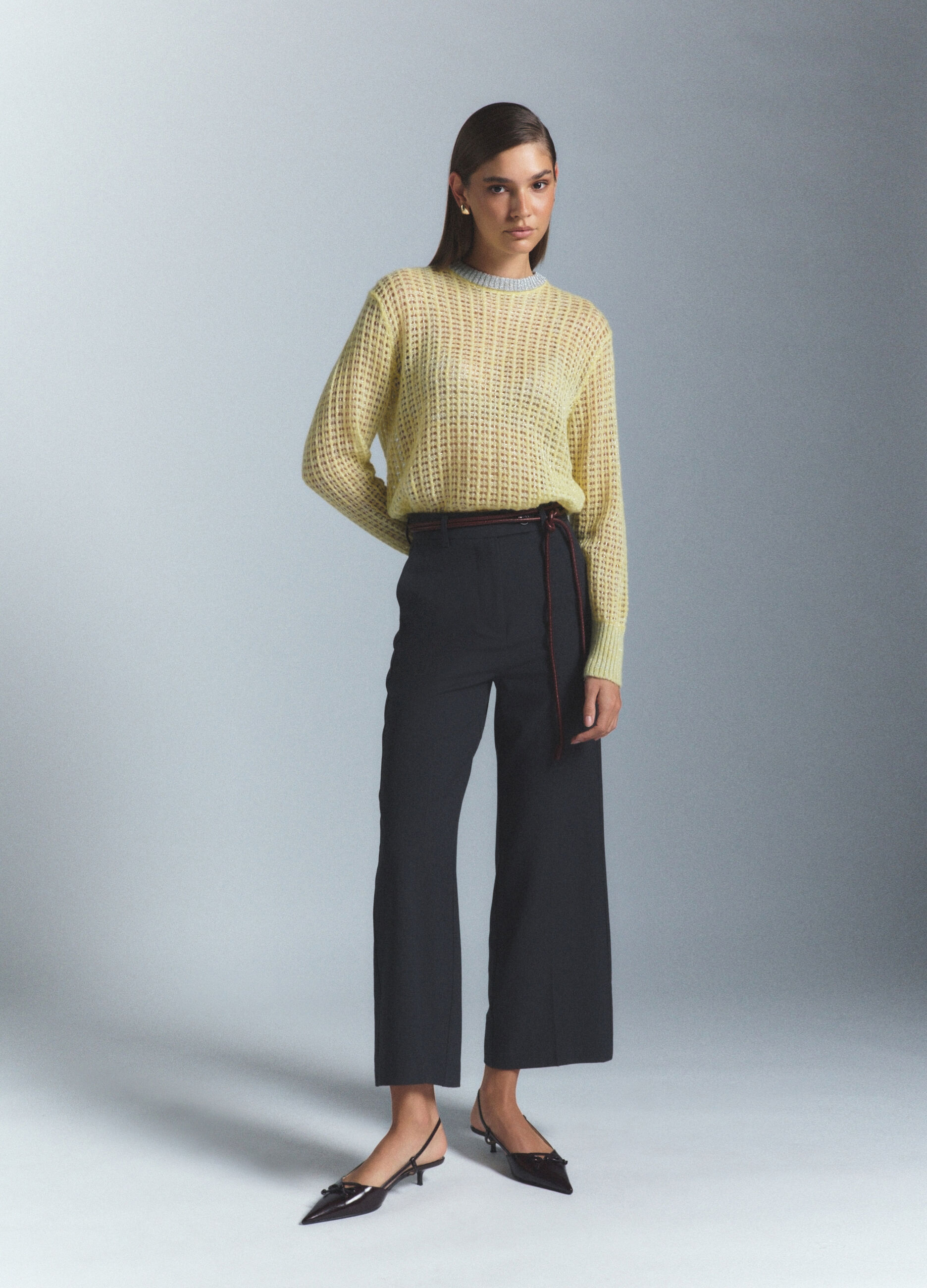Pullover girocollo operato donna_0