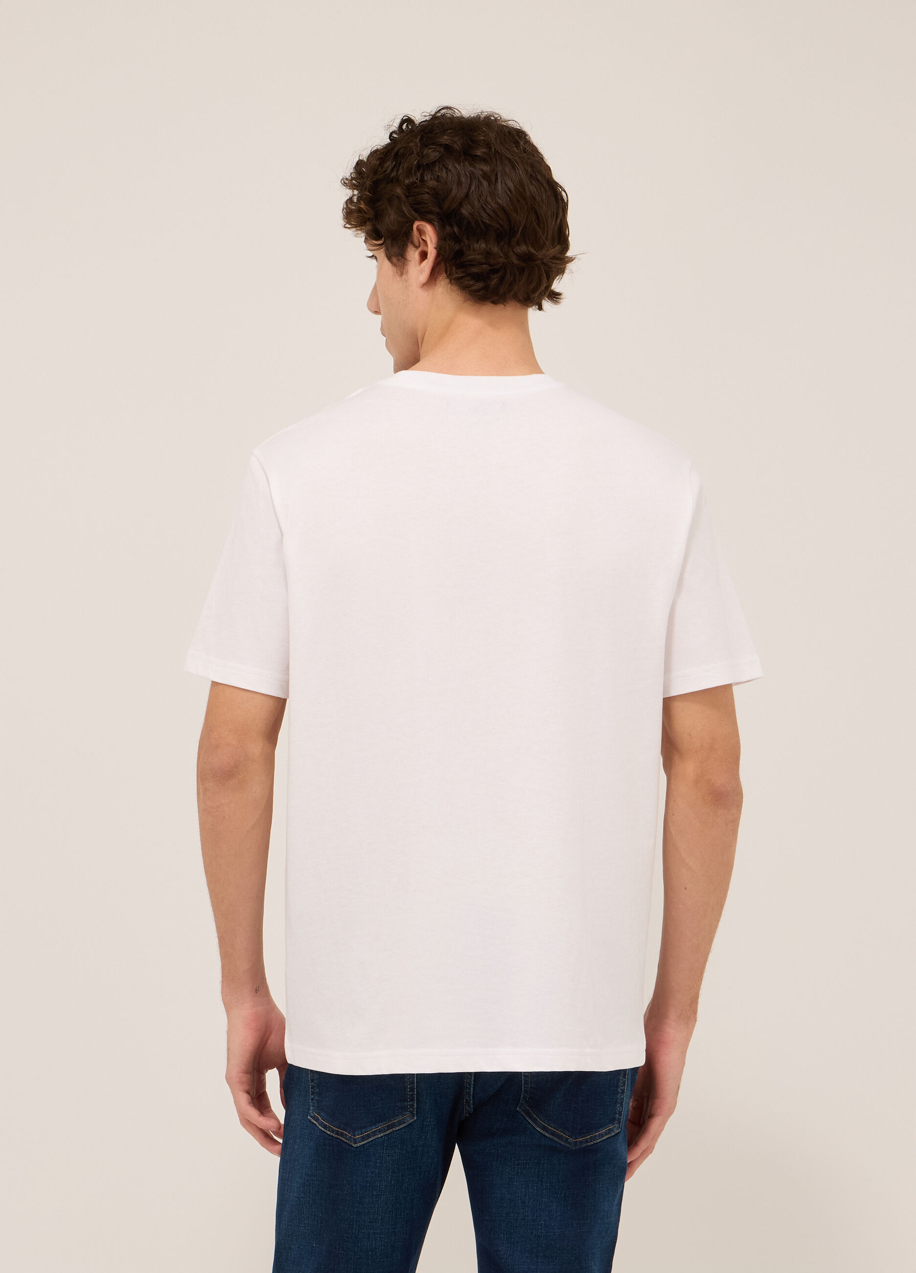 T-shirt in jersey di cotone con stampa uomo_1