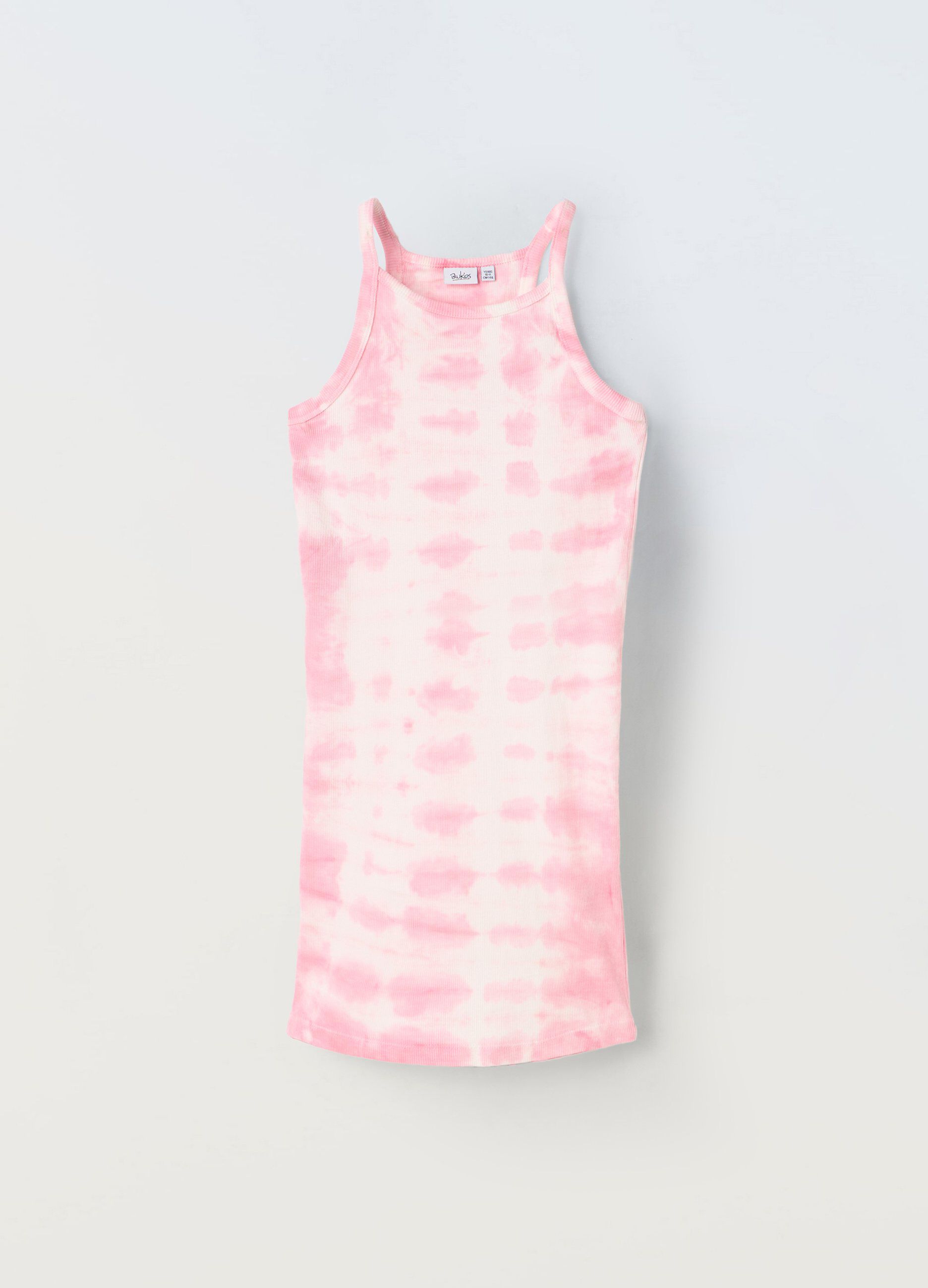 Vestito in costina di cotone stretch ragazza_0