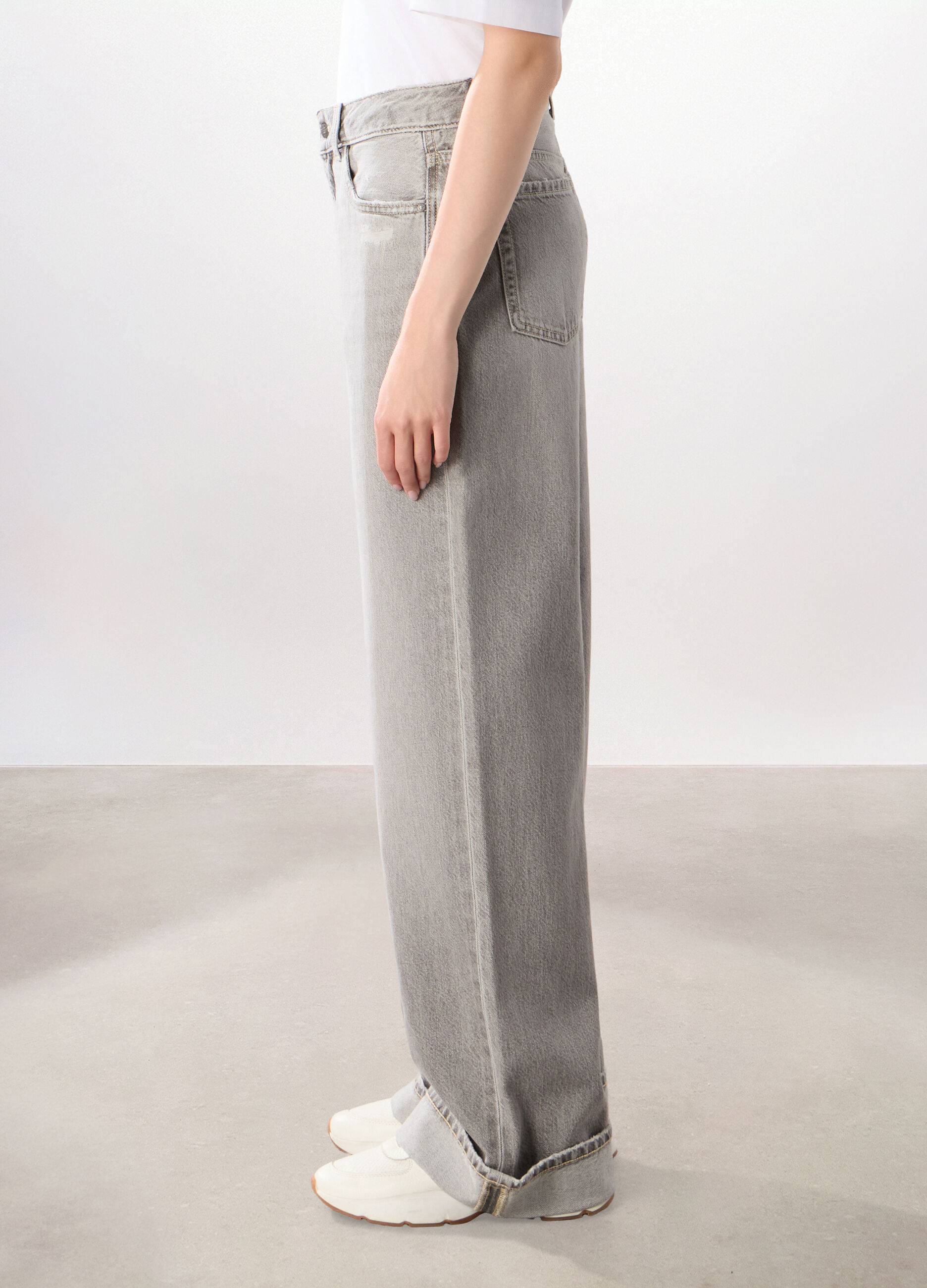 Pantaloni wide leg ripped donna_3