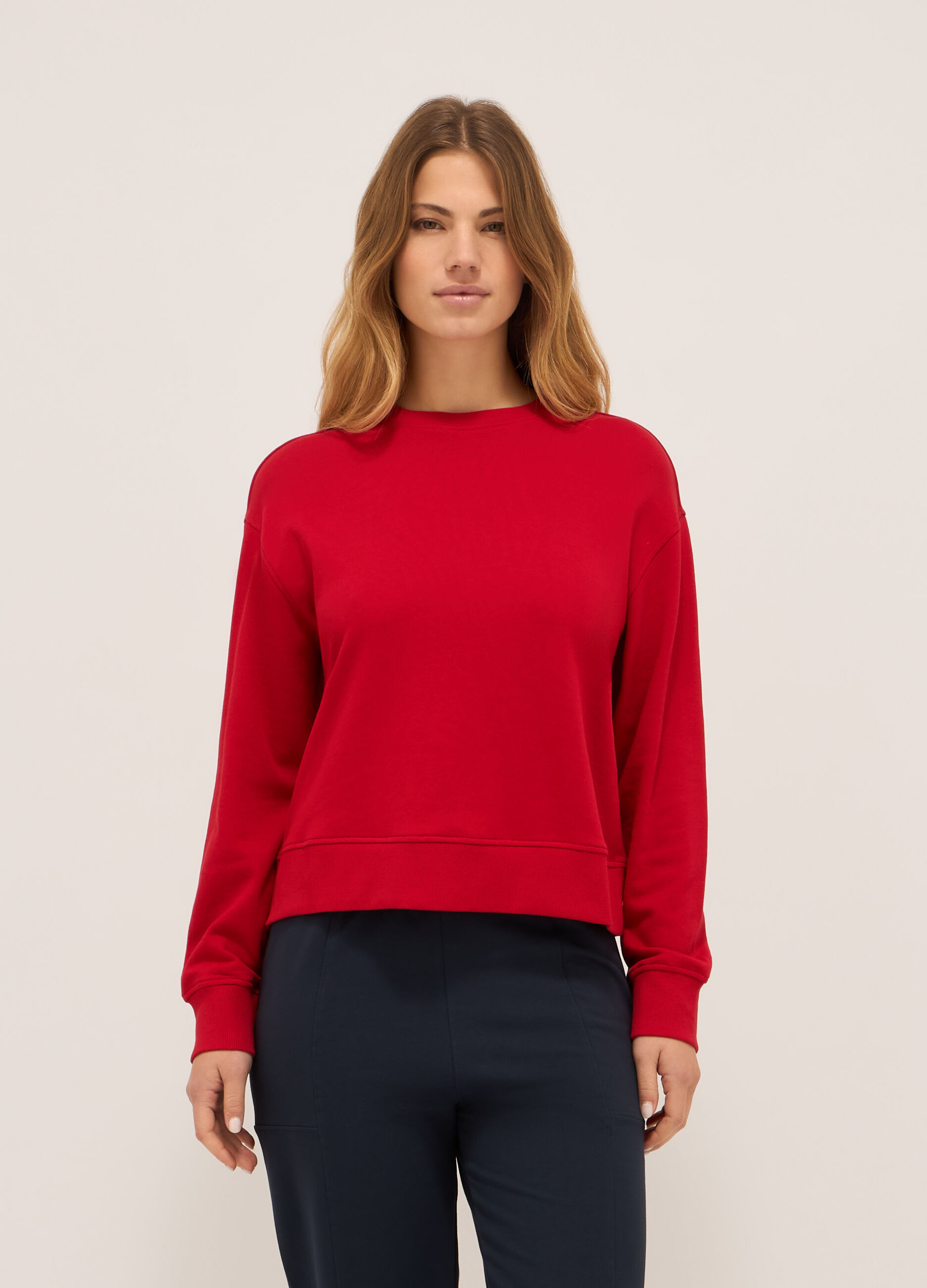 Felpa in french terry di puro cotone donna_0