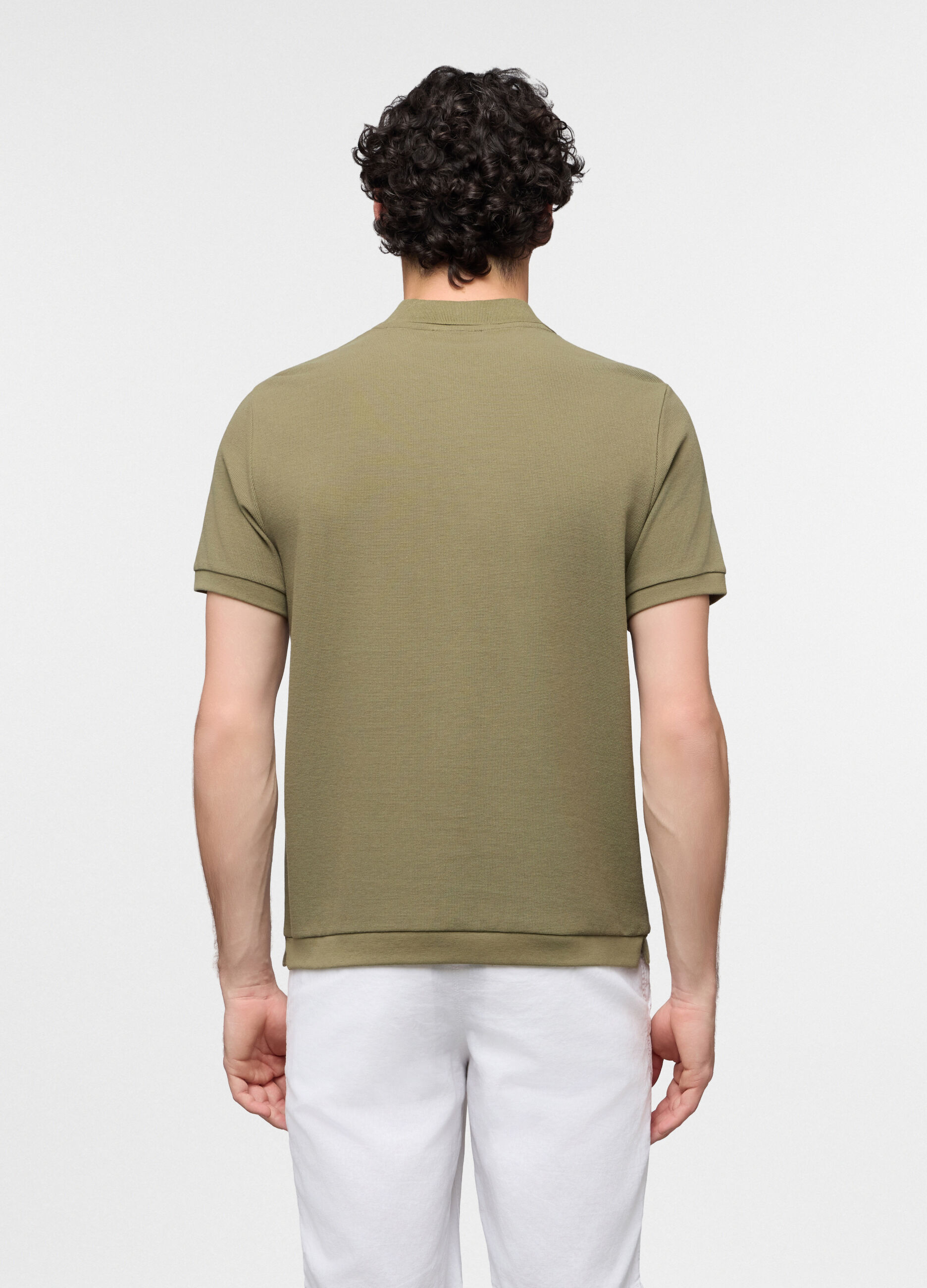 Polo a maniche corte in maglia di cotone uomo_1