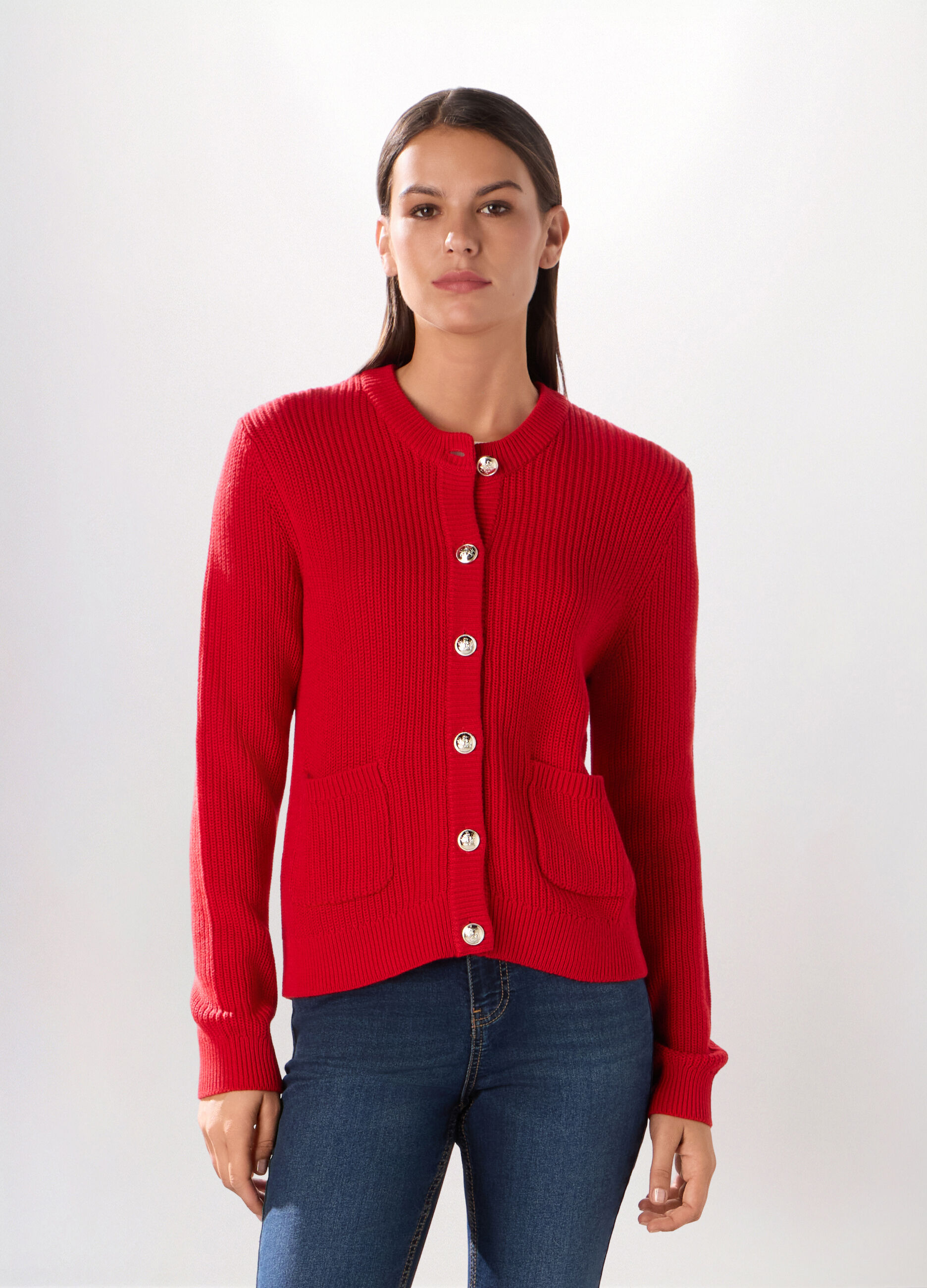 Cardigan tricot misto cotone donna_0