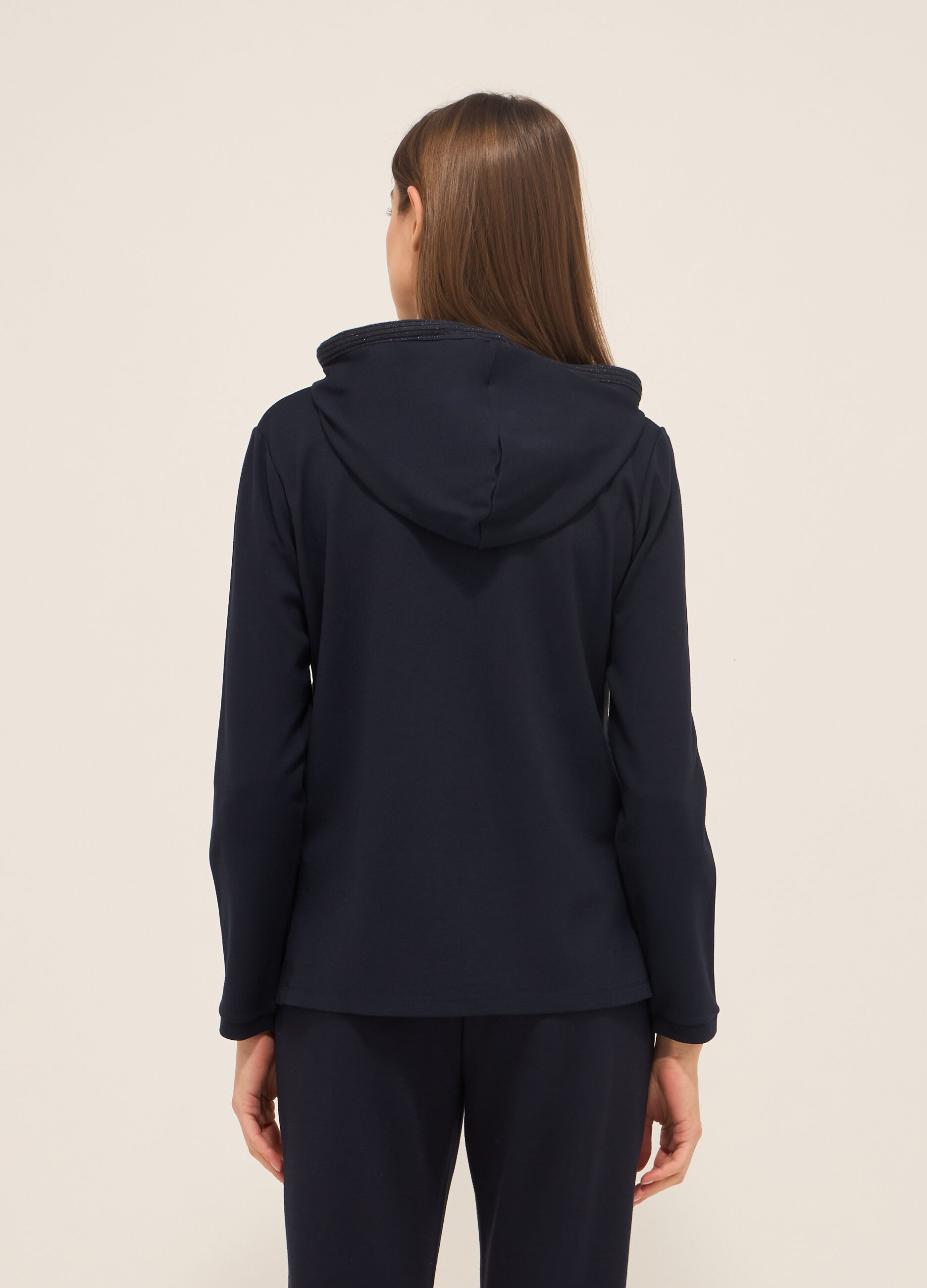 Felpa in punto Milano stretch donna_1