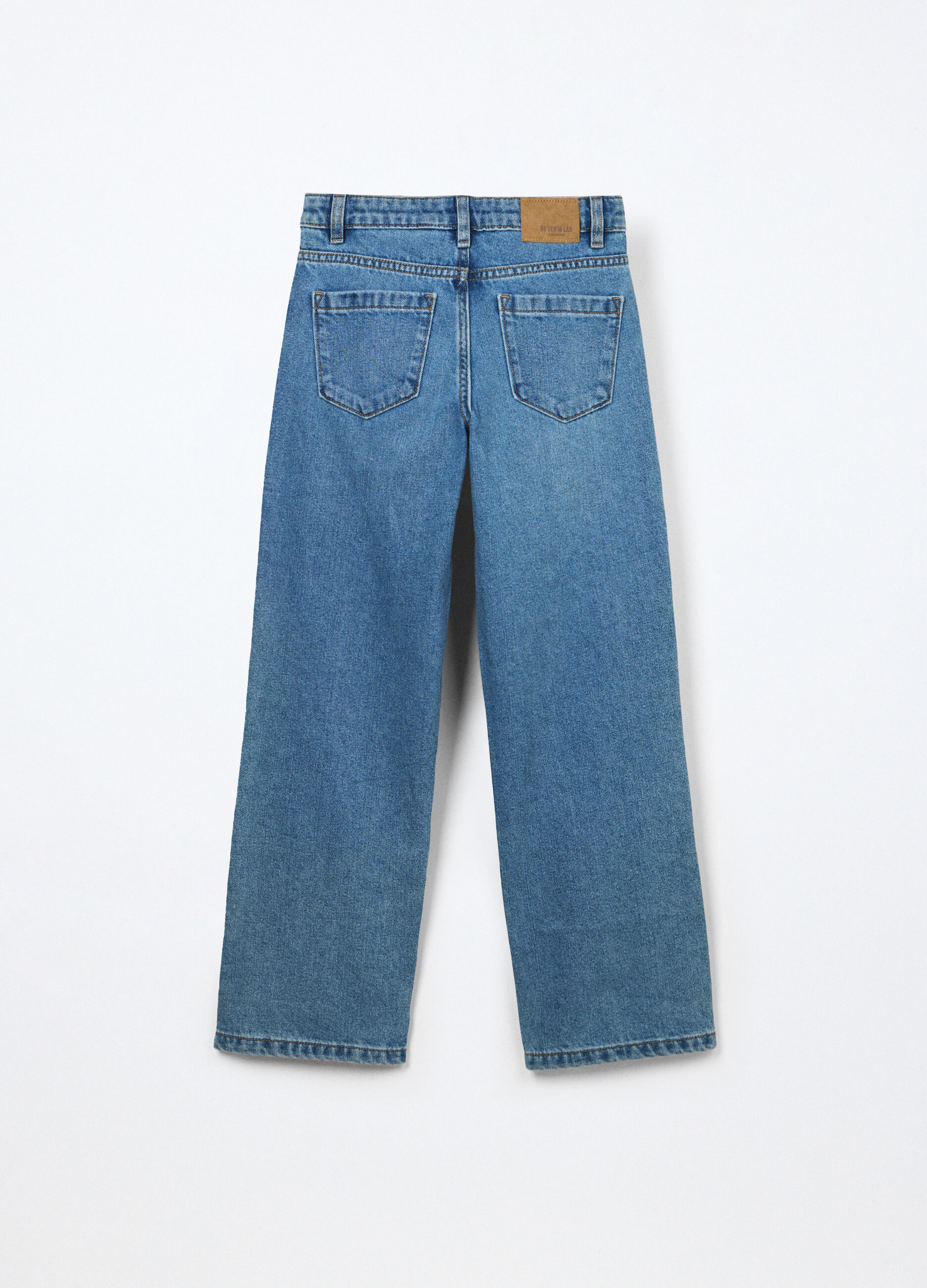 Pantaloni in denim misto cotone ragazza_1