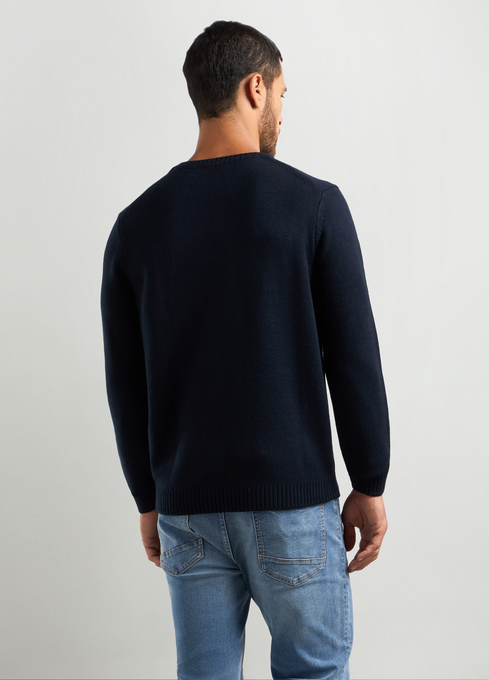 Maglione girocollo maglia rasata uomo_1