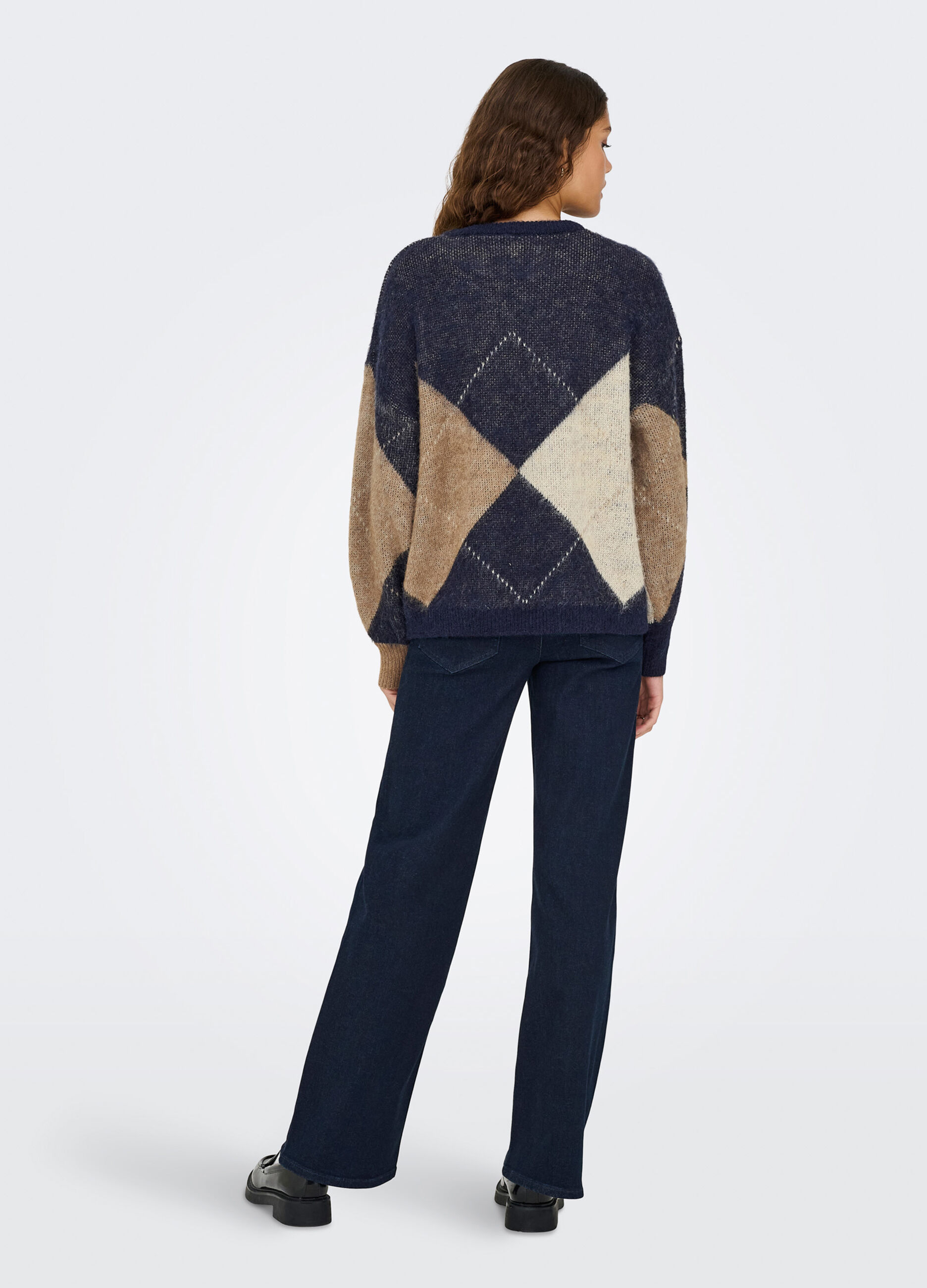 Pullover jaquard a quadri donna_1