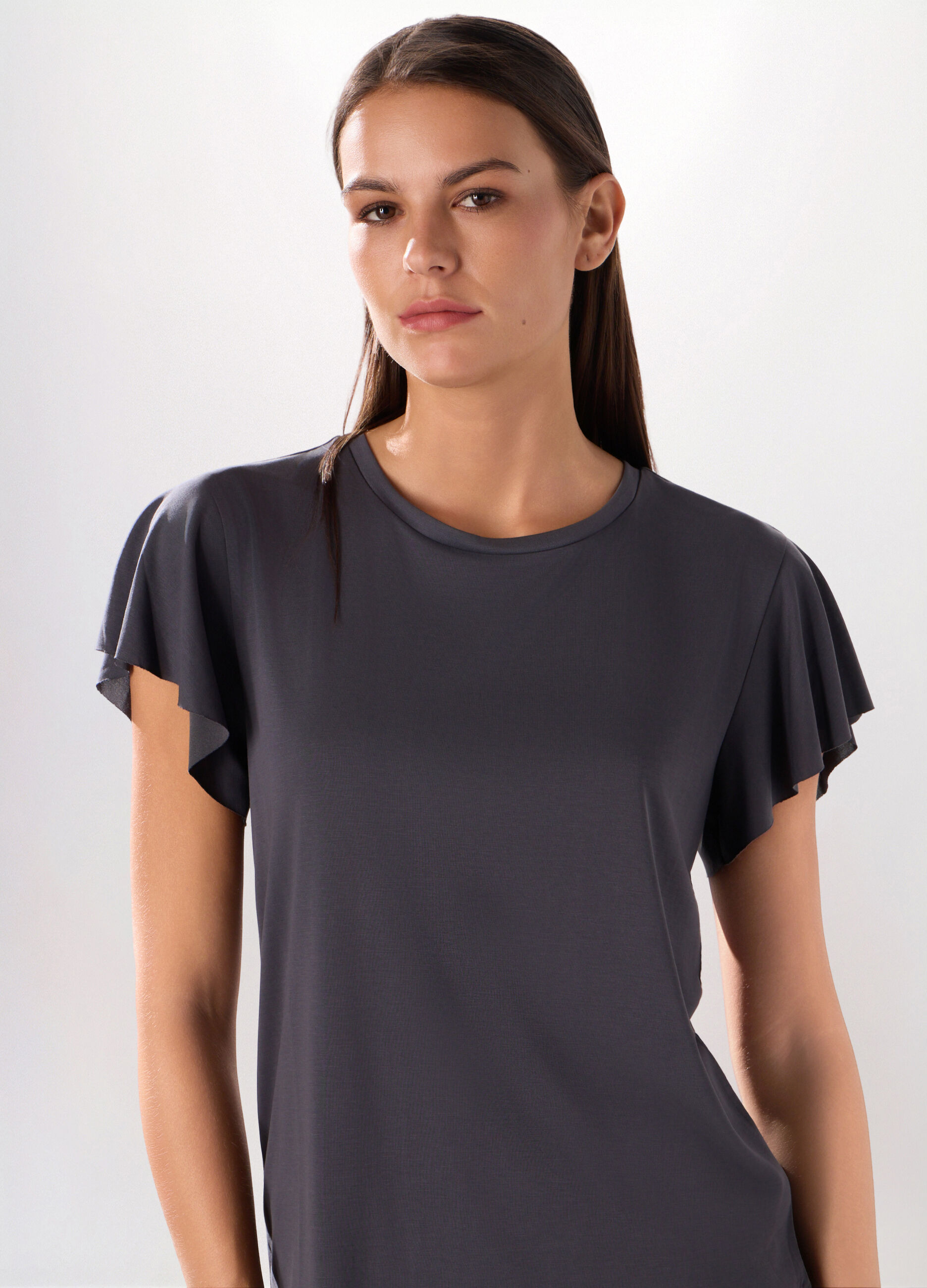 T-shirt in jersey di misto modal donna_2