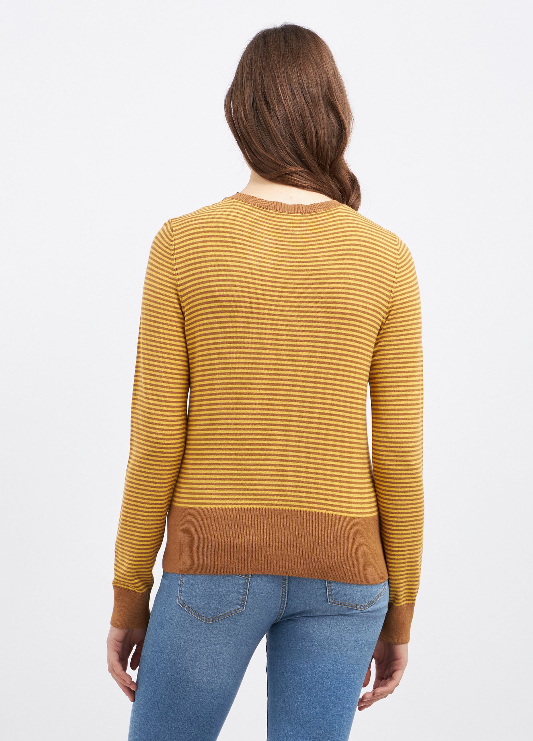 Pullover rigato in misto viscosa donna_1