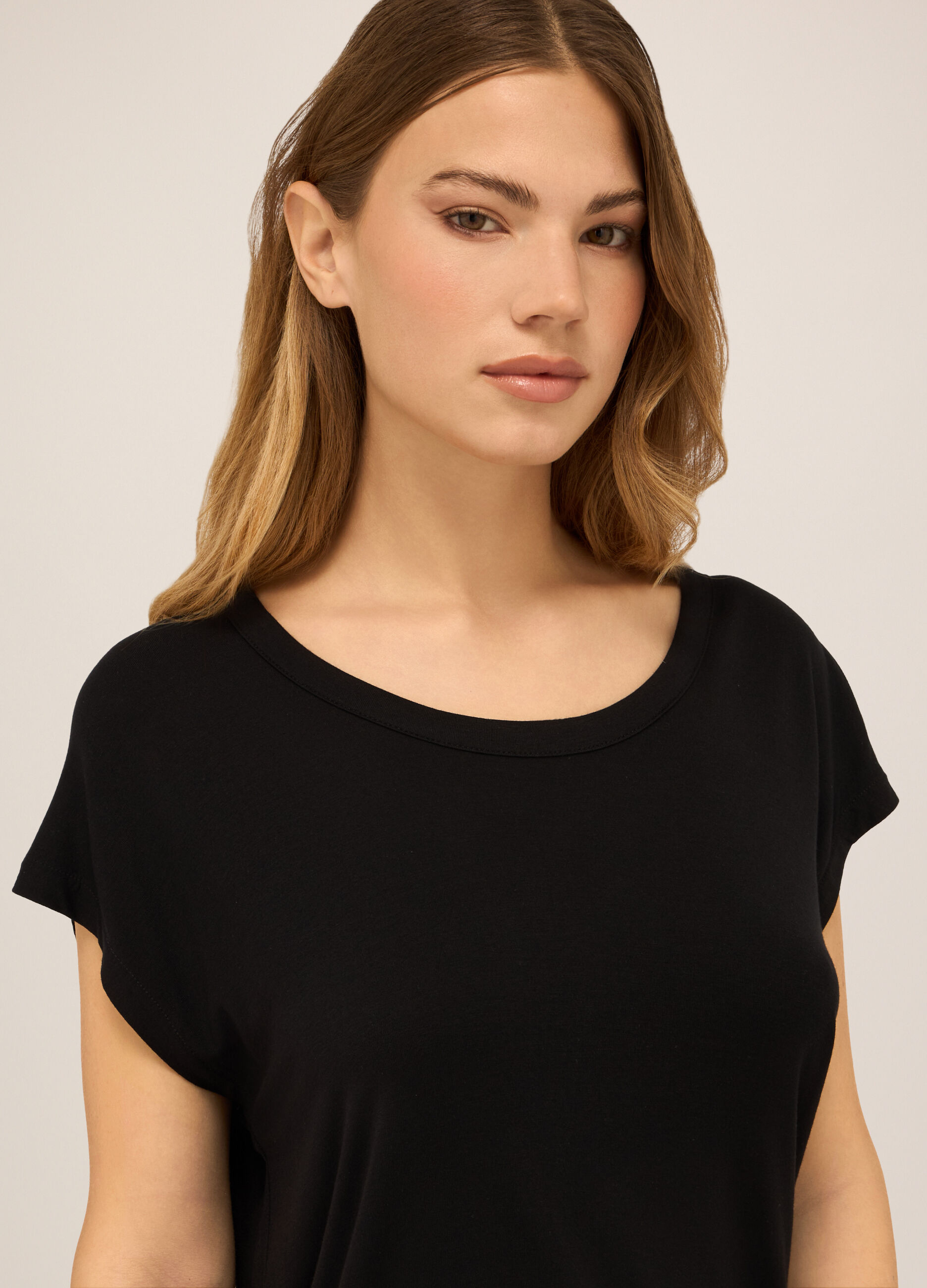 T-shirt in jersey di viscosa stretch donna_2