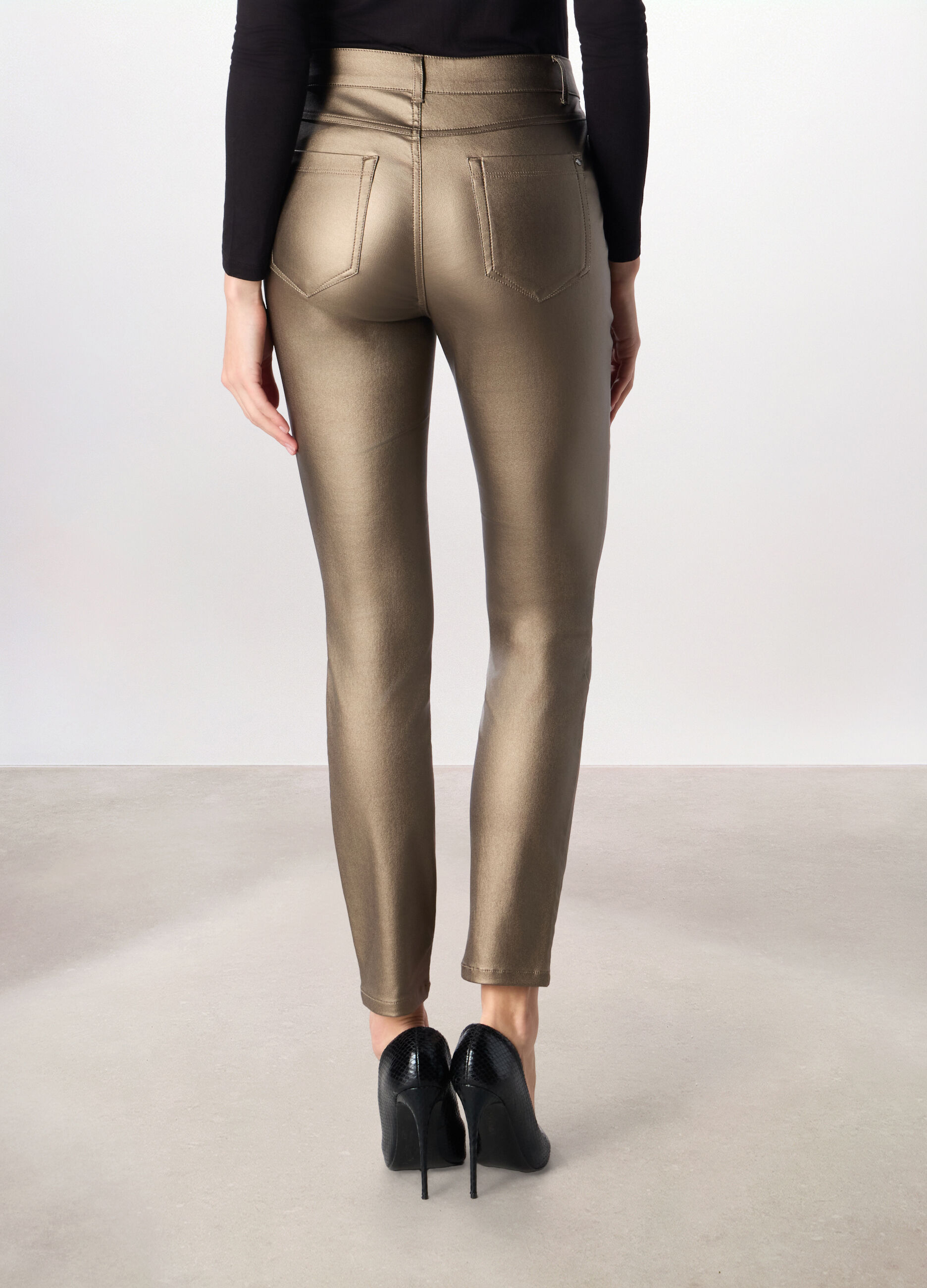 Treggings in eco pelle donna_1