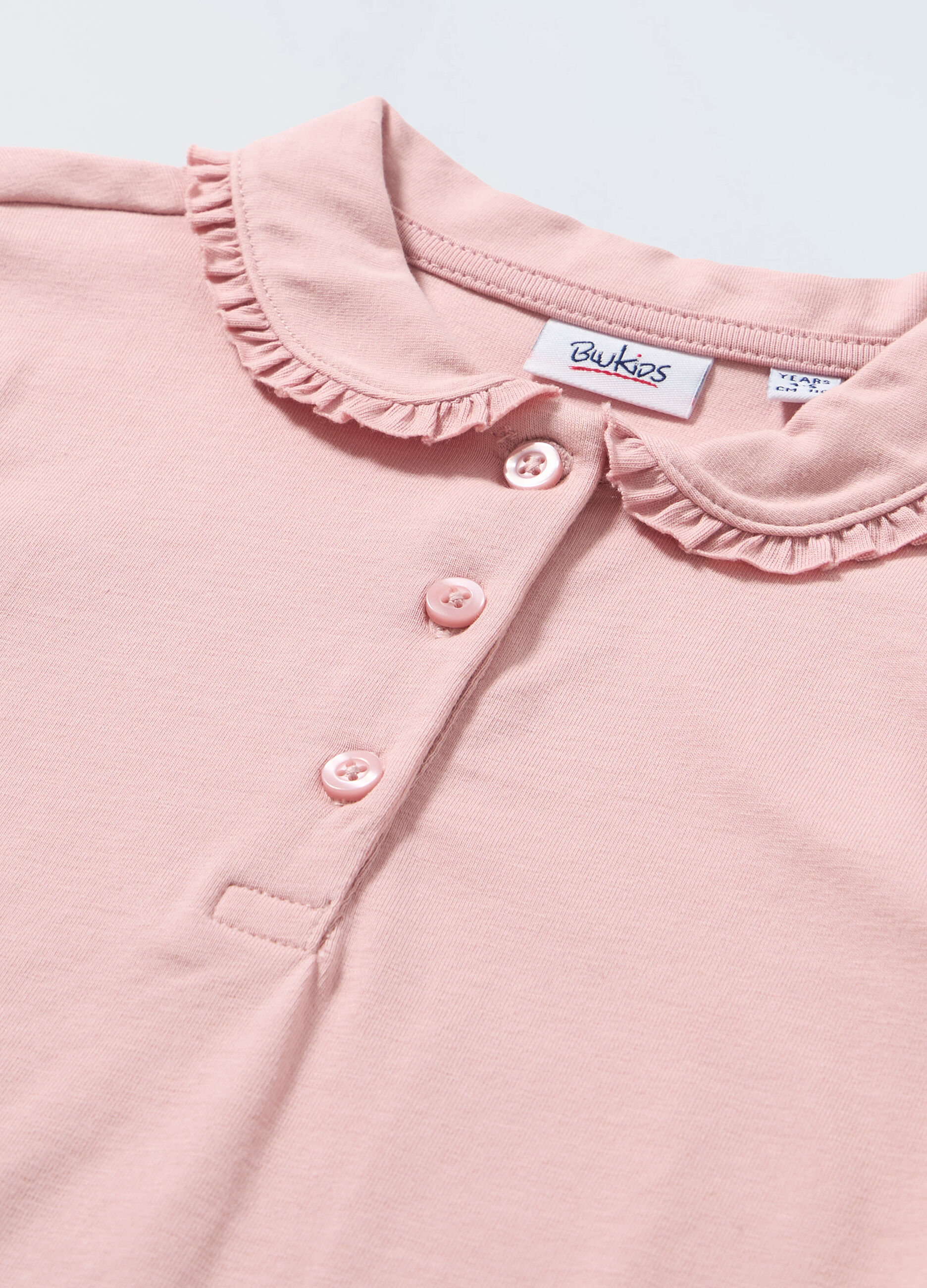 Polo a maniche lunghe con rouches bambina_1