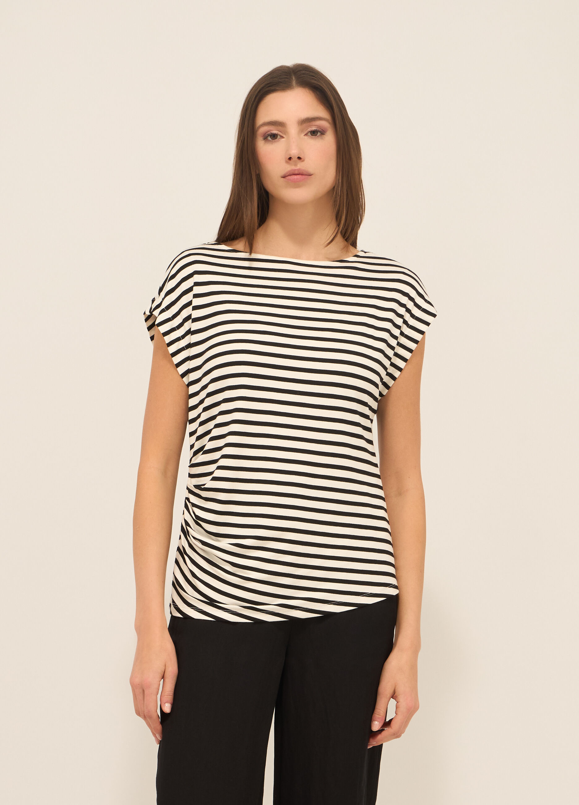 T-shirt in viscosa stretch donna_0
