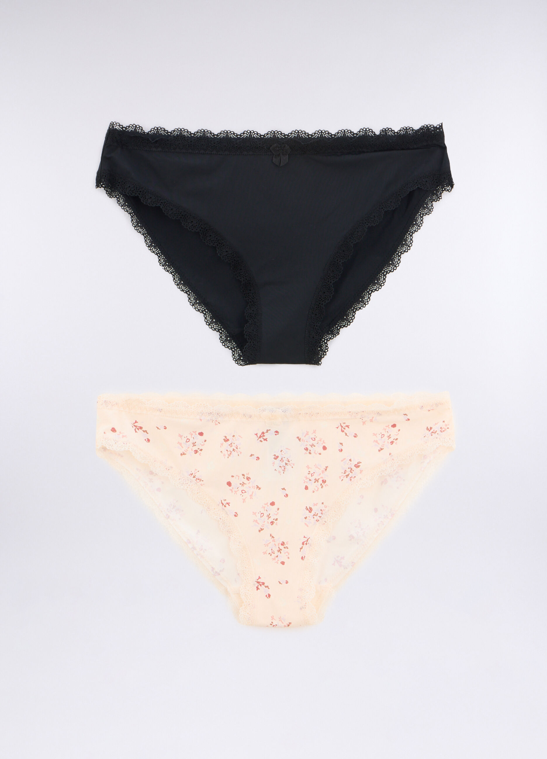 Pack 2 slip in microfibra con inserti in pizzo donna_0