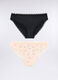 Pack 2 slip in microfibra con inserti in pizzo donna_0