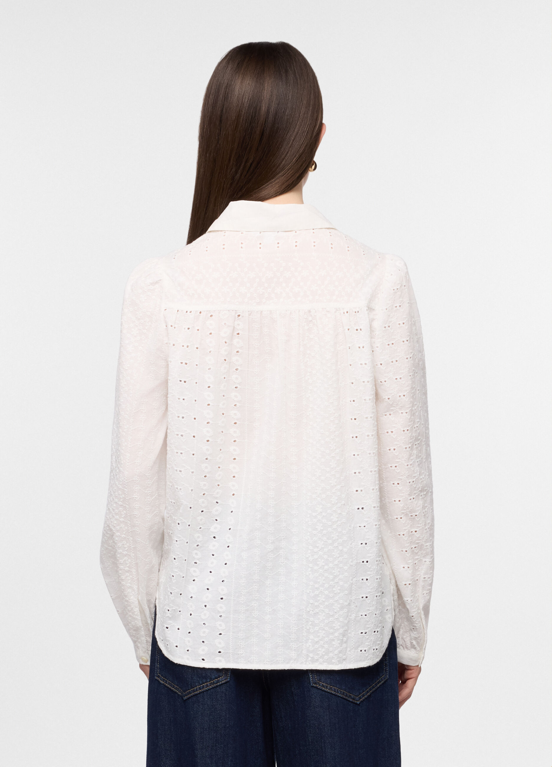 Camicia regular fit con colletto alla francese in puro cotone voile donna_1