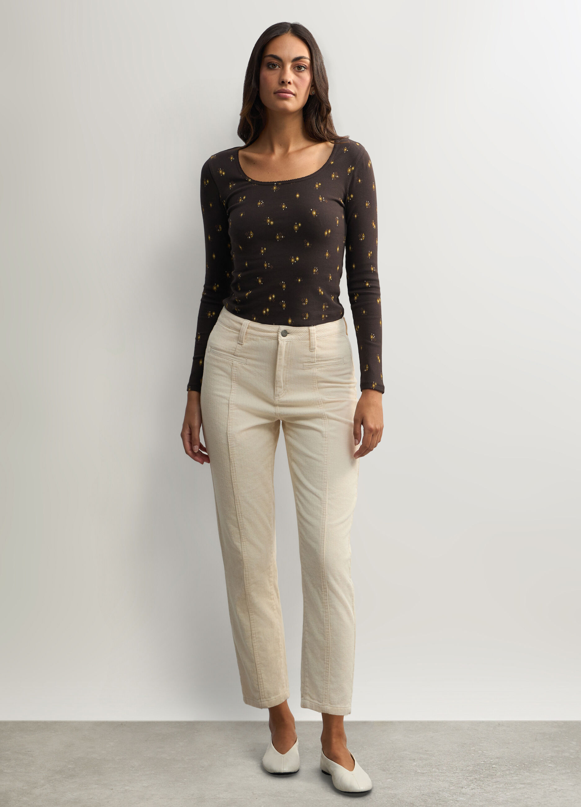 Pantaloni Mom Fit in velluto a coste donna_0