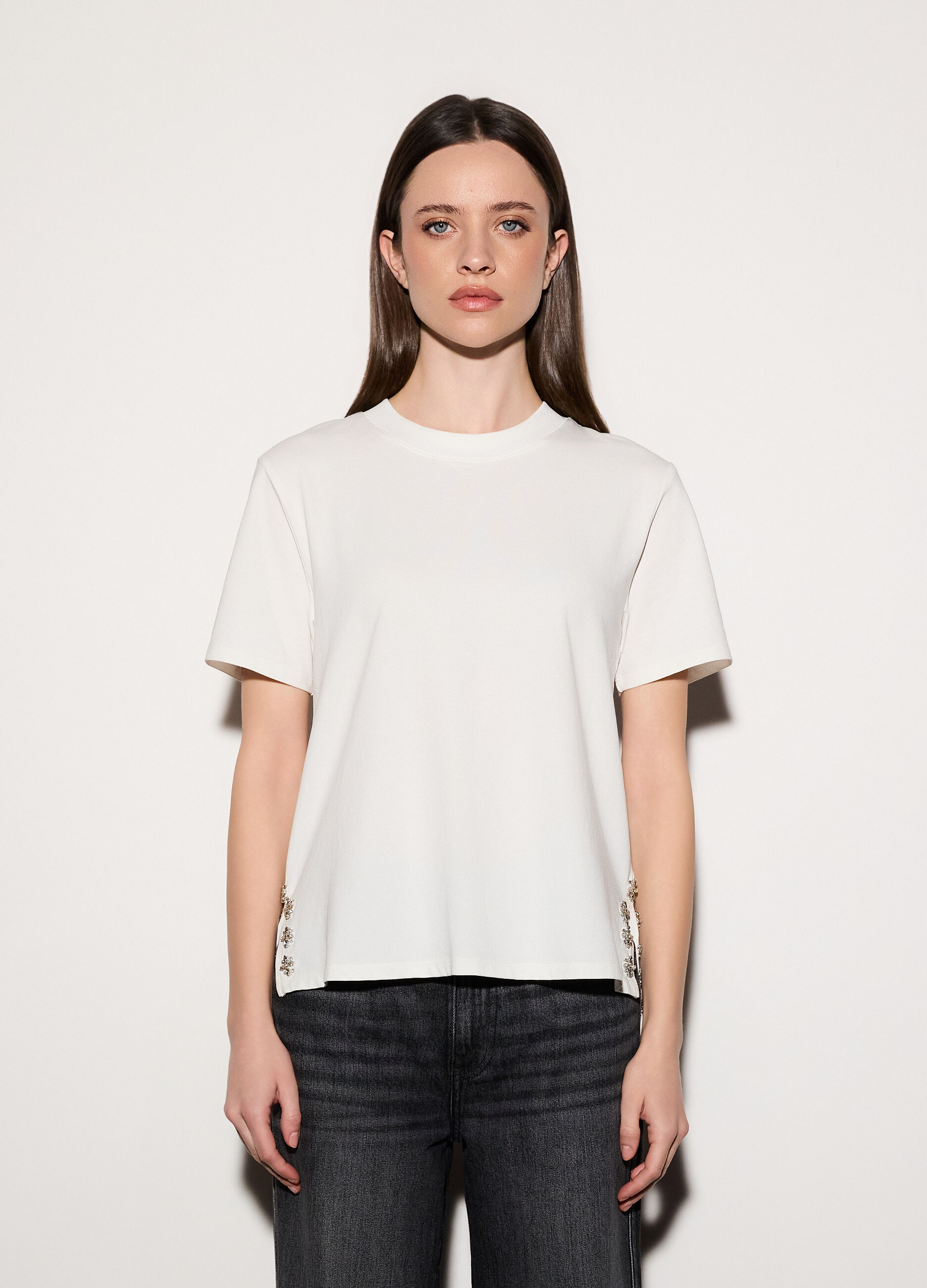 T-shirt girocollo box fit stretch donna_1