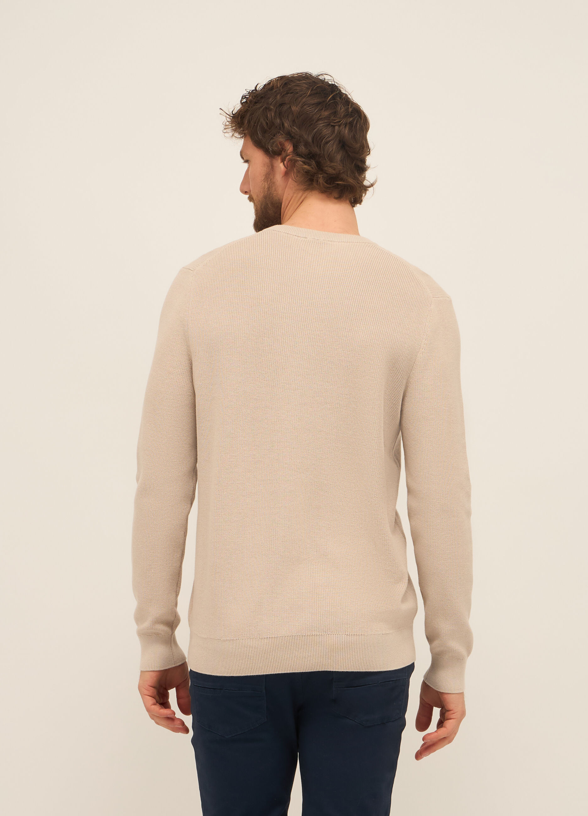 Maglione girocollo in puro cotone uomo_1