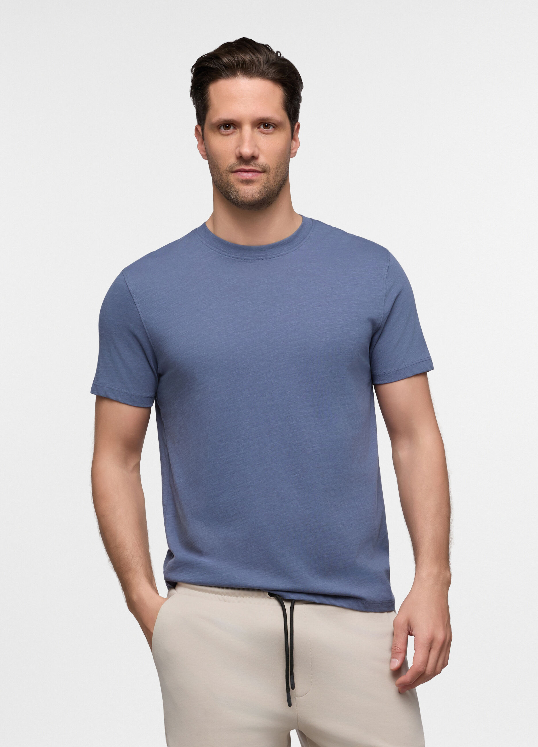 T-shirt in cotone fiammato uomo_0
