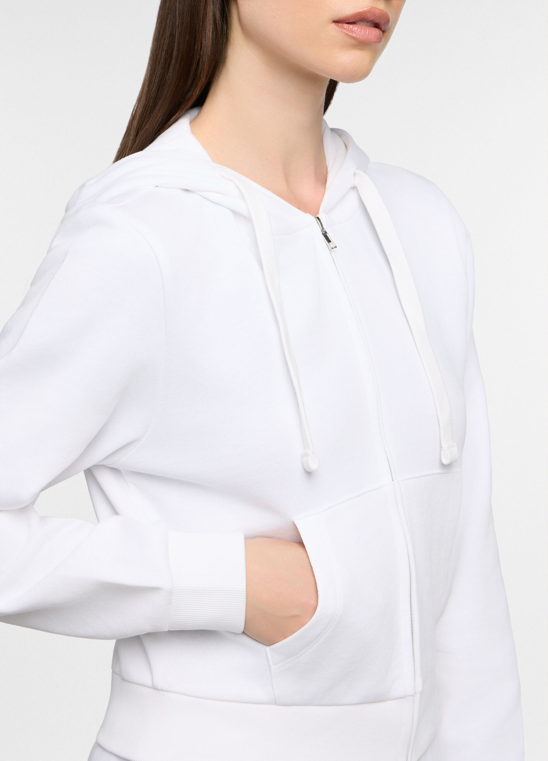 Felpa cropped fit in french terry donna_2