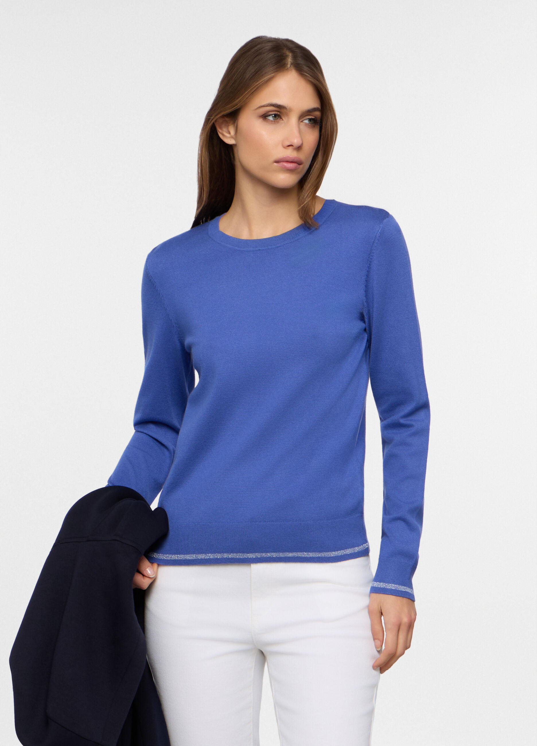 Pullover girocollo rasato donna_0
