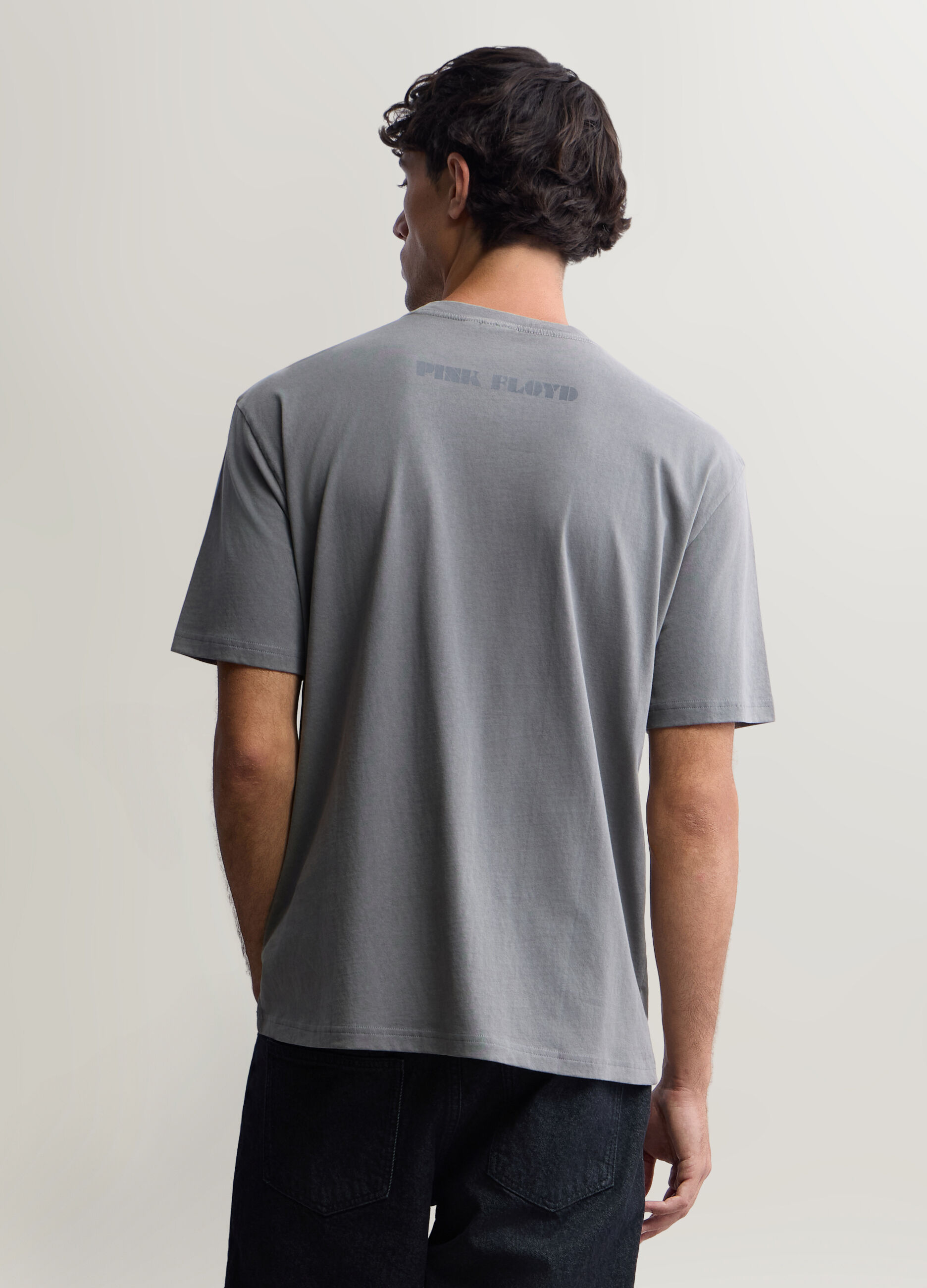 T-shirt girocollo in cotone con stampa Pink Floyd uomo_1