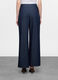 Pantaloni wide leg in denim di puro cotone donna_1