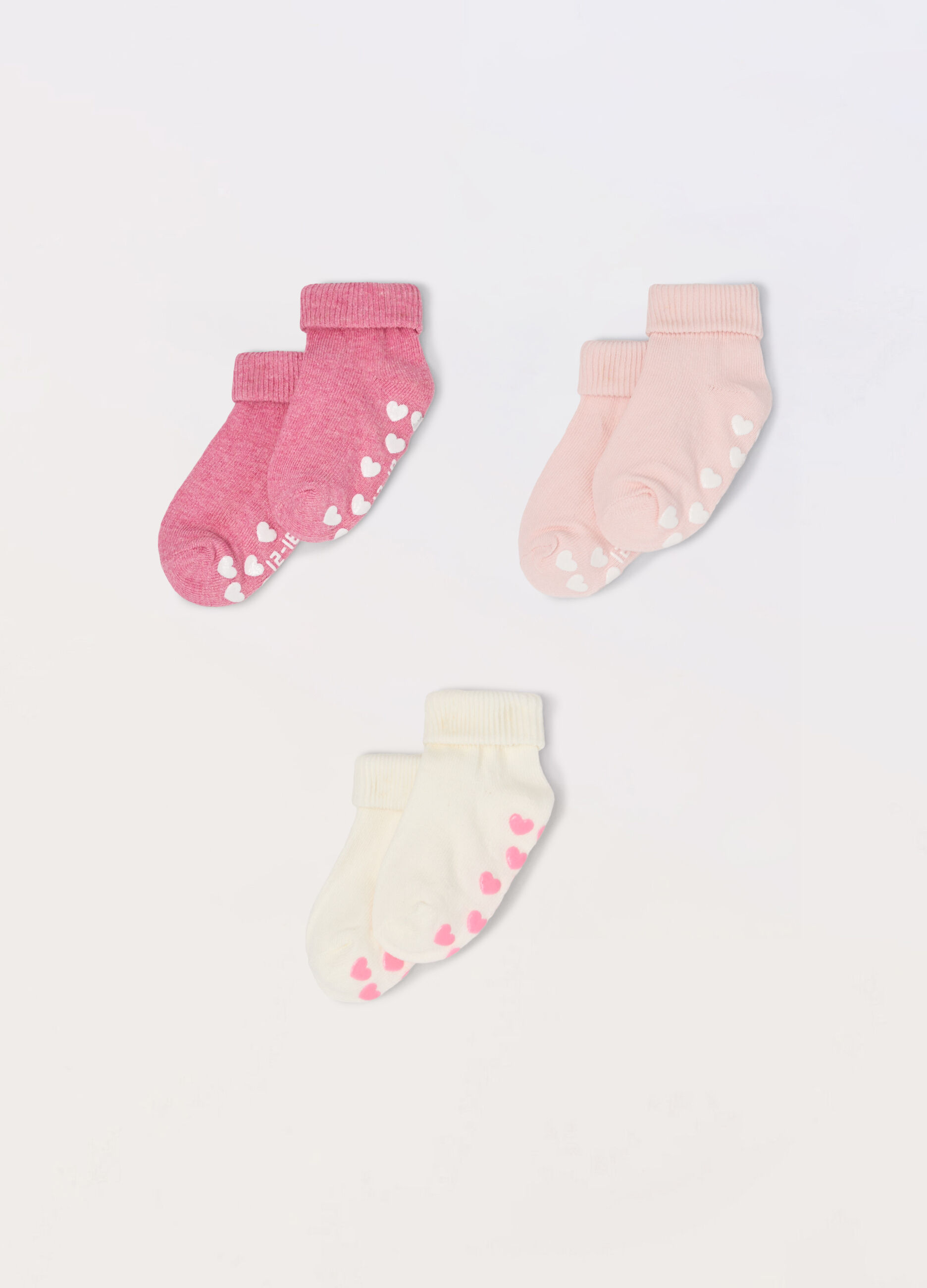 Pack 3 calze corte antiscivolo misto cotone neonata_0