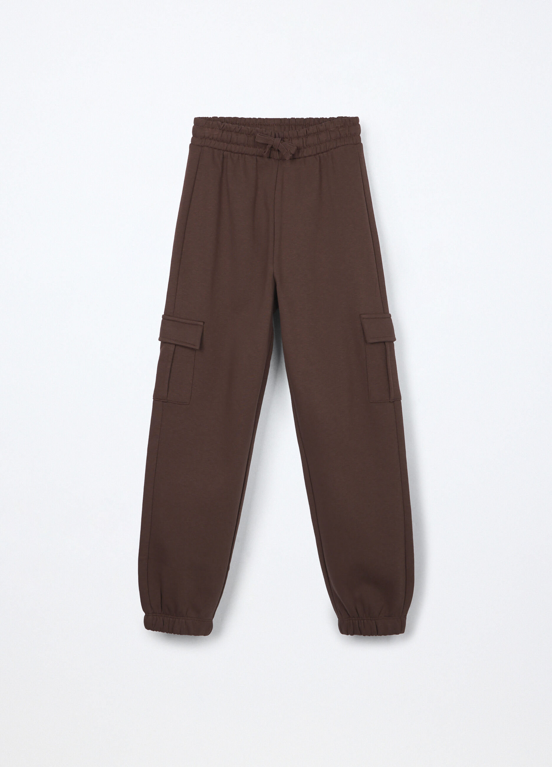 Jogger cargo in misto cotone fleece ragazza_0
