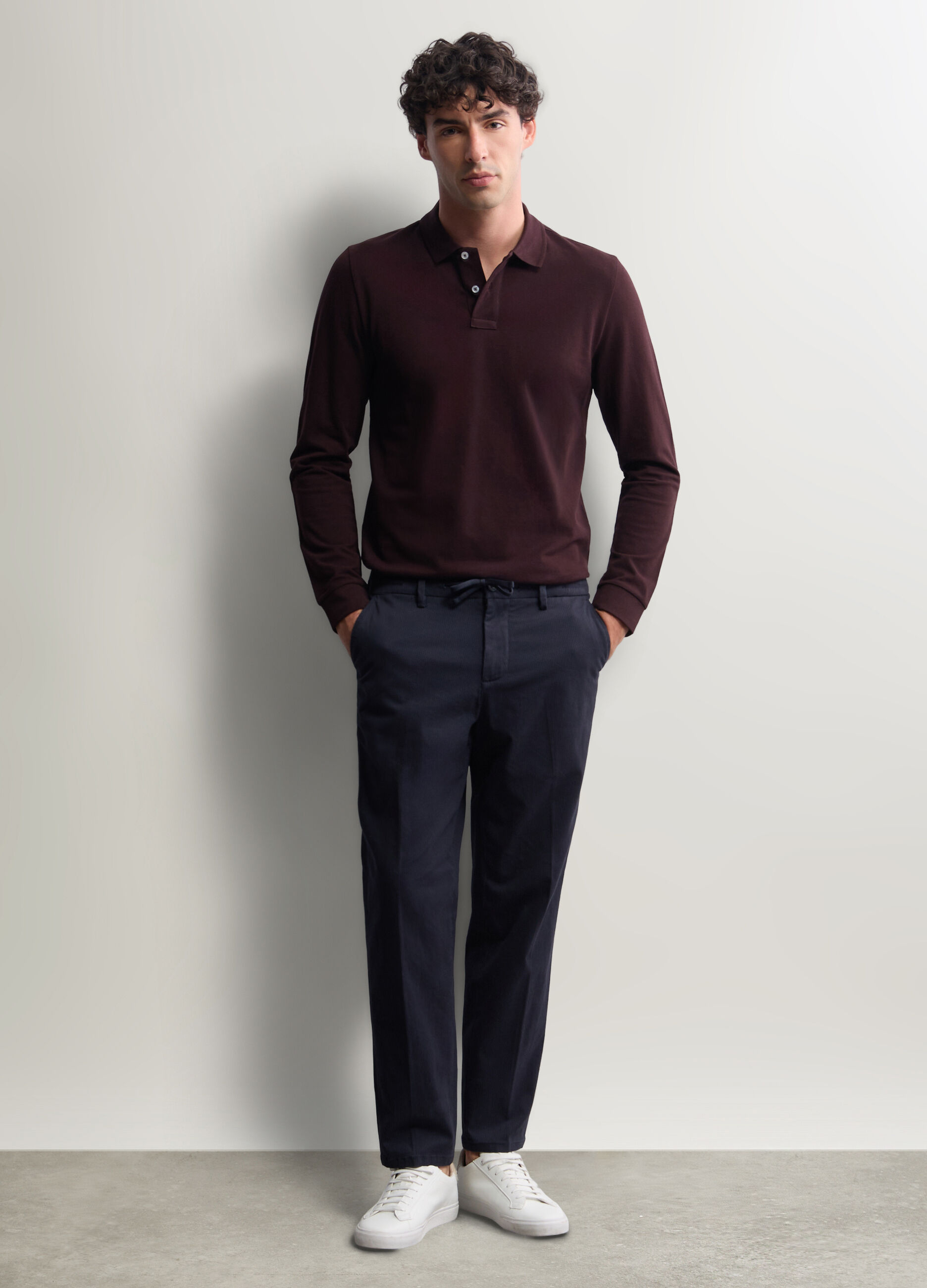Pantaloni chino relaxed fit in cotone stretch uomo_0