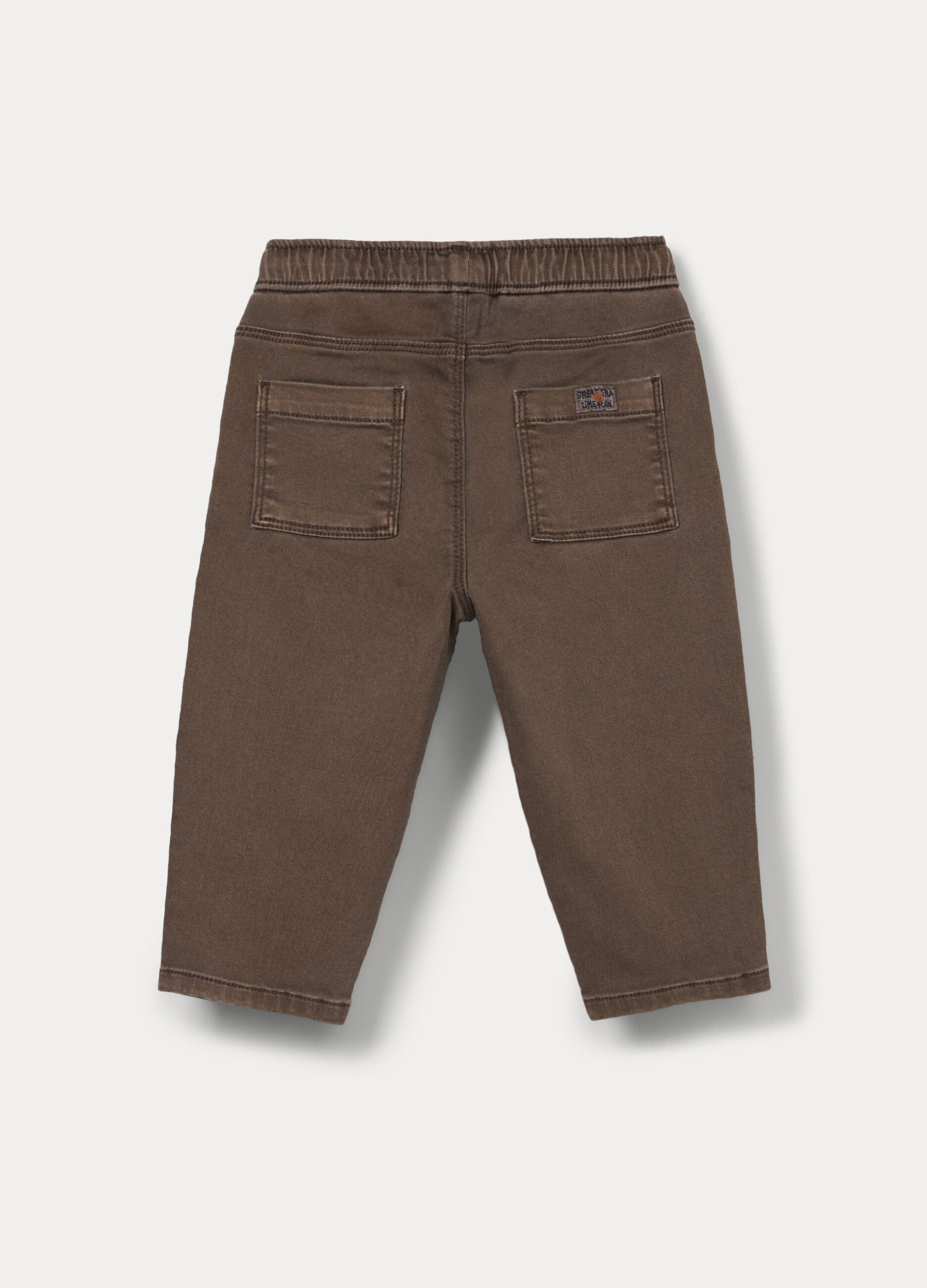 Jogger in denim misto cotone bimbo_1