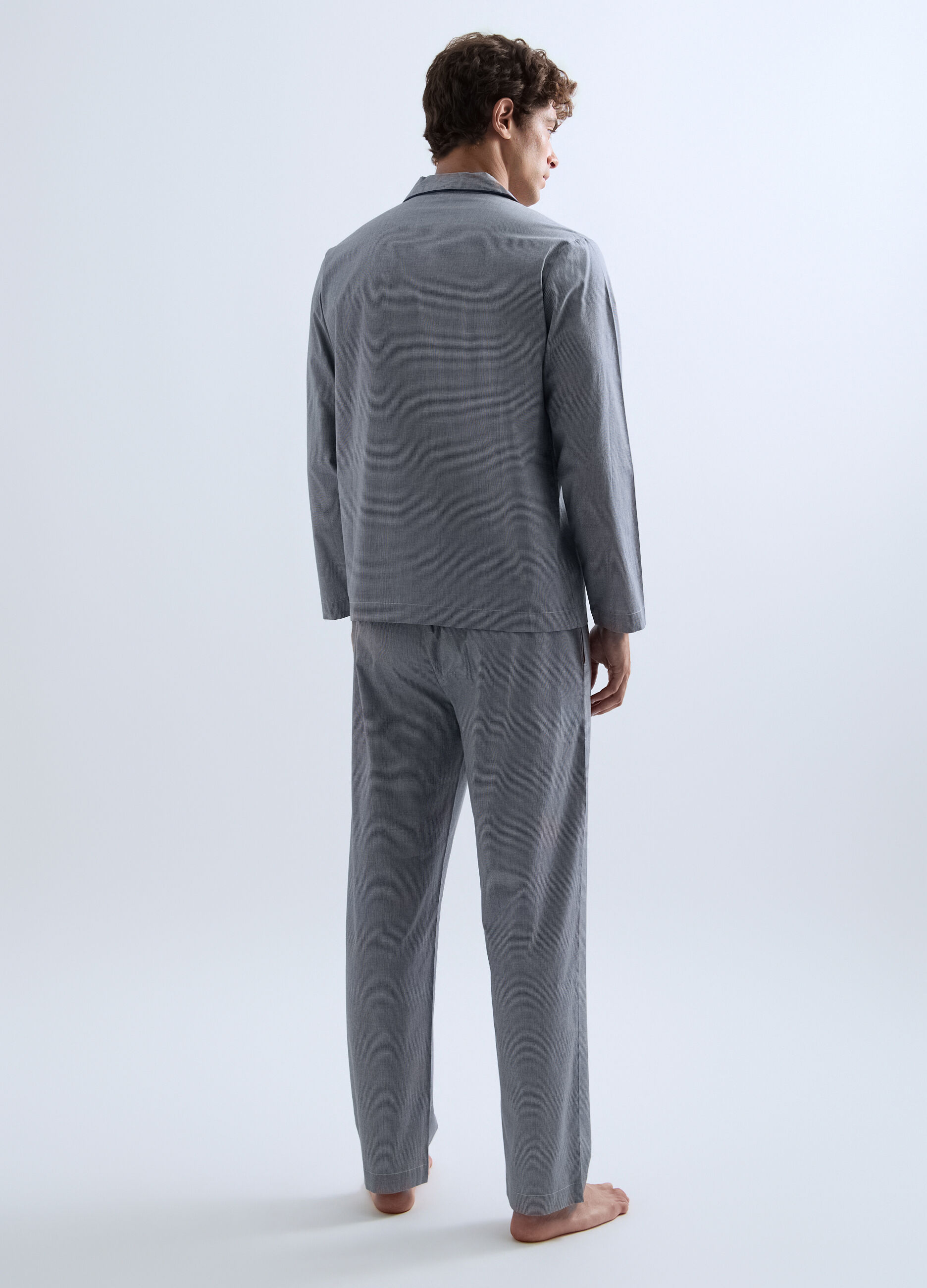 Pigiama lungo in cotone pied-de-poule uomo_1