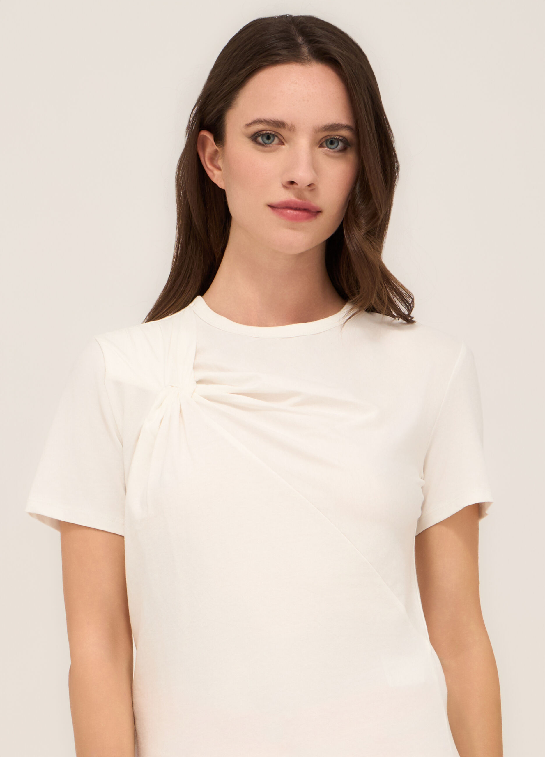 T-shirt in jersey di cotone stretch donna_2