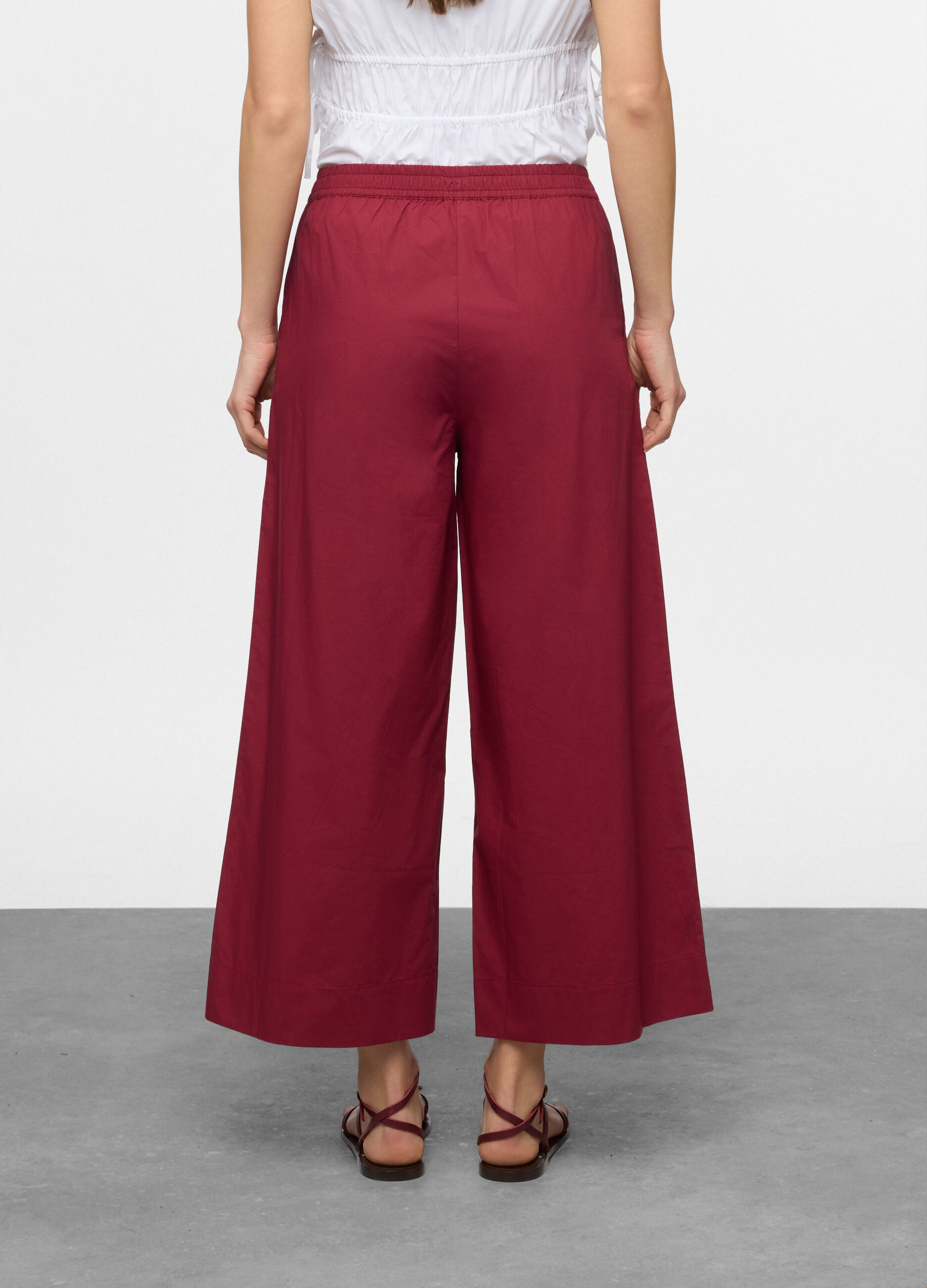 Jogger fit comfort in puro cotone popeline donna_1