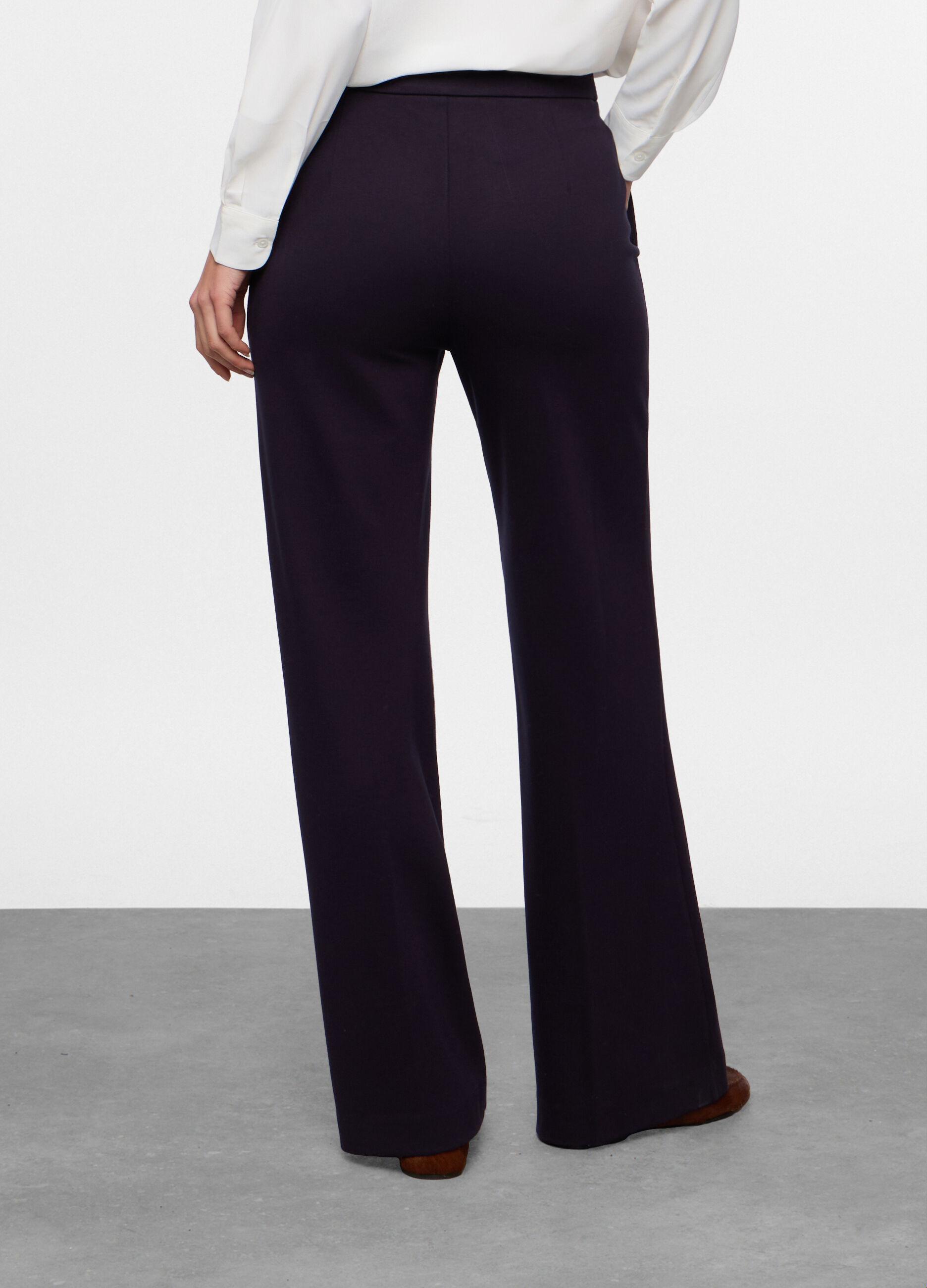 Pantaloni misto viscosa stretch donna_1