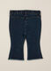 Pantaloni denim elasticizzati a zampa_1