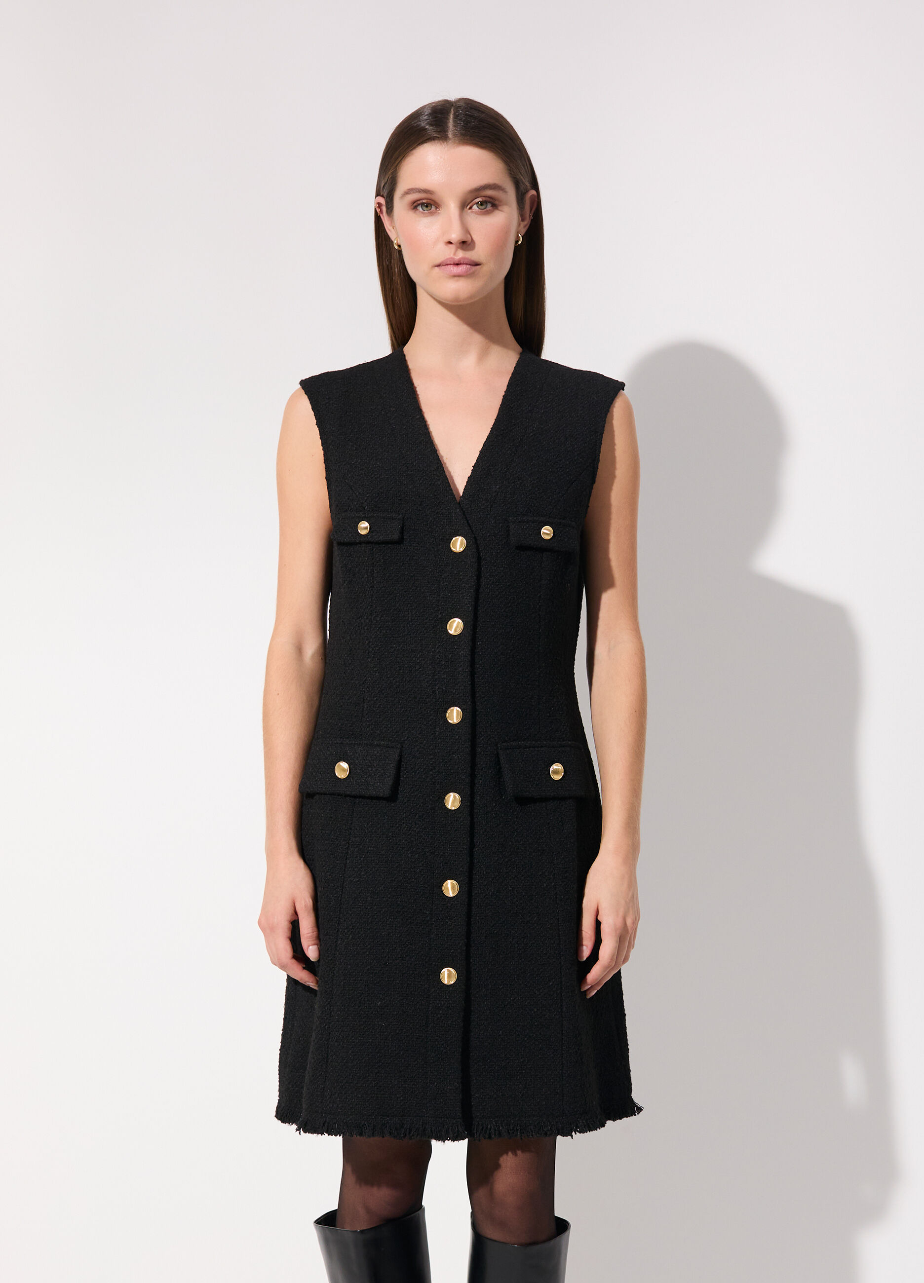 Vestito bouclé corto smanicato donna_1