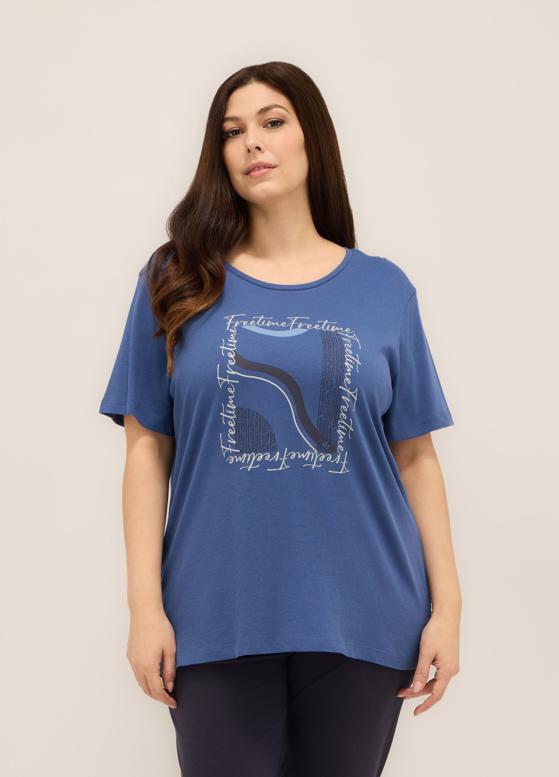 T-shirt in jersey di puro cotone donna curvy_0