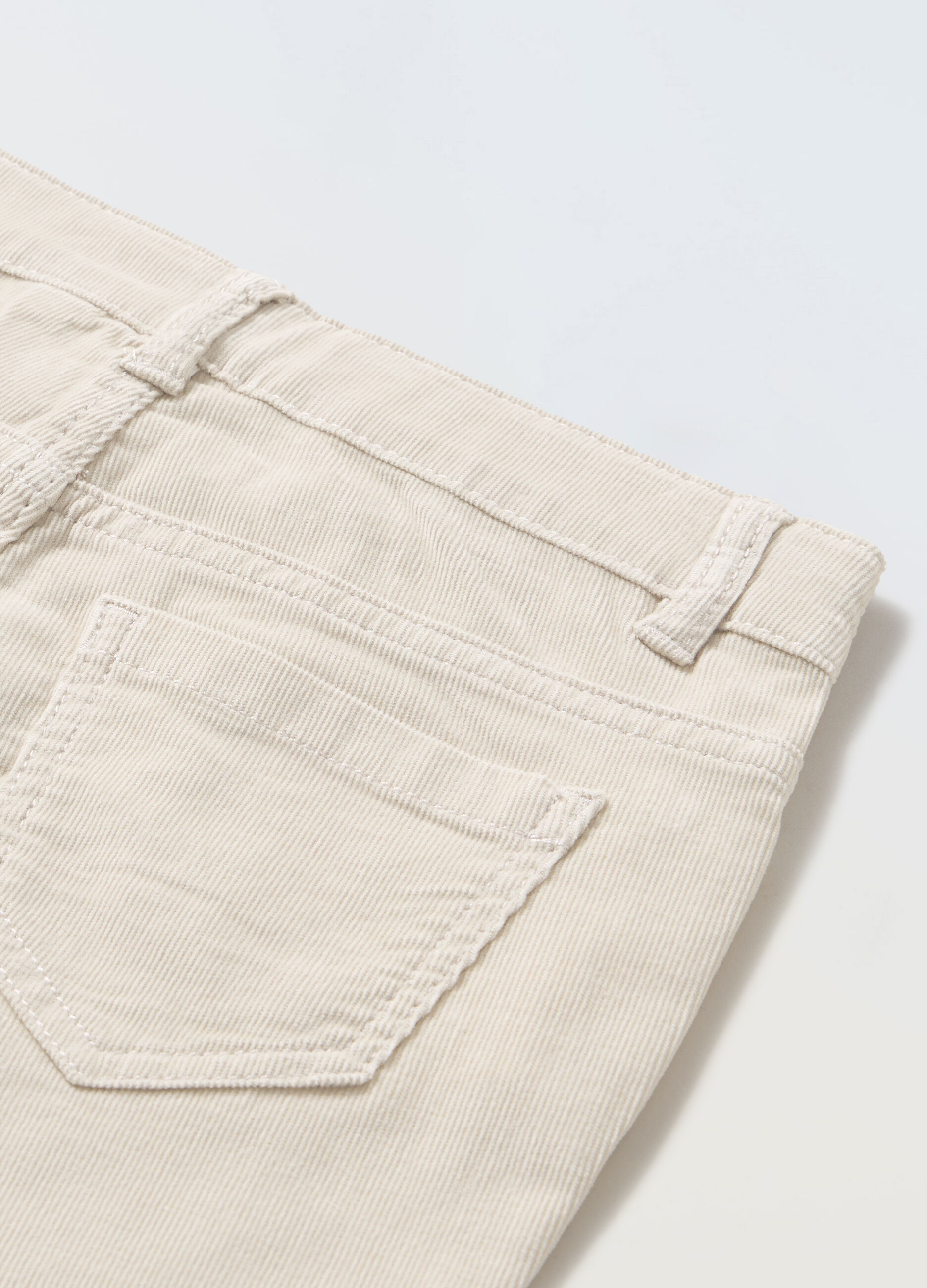 Pantaloni in costina di cotone stretch flare fit ragazza_1