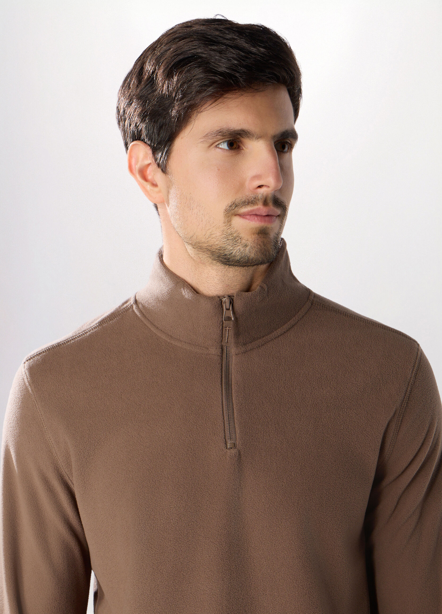 Lupetto con zip in pile uomo_2