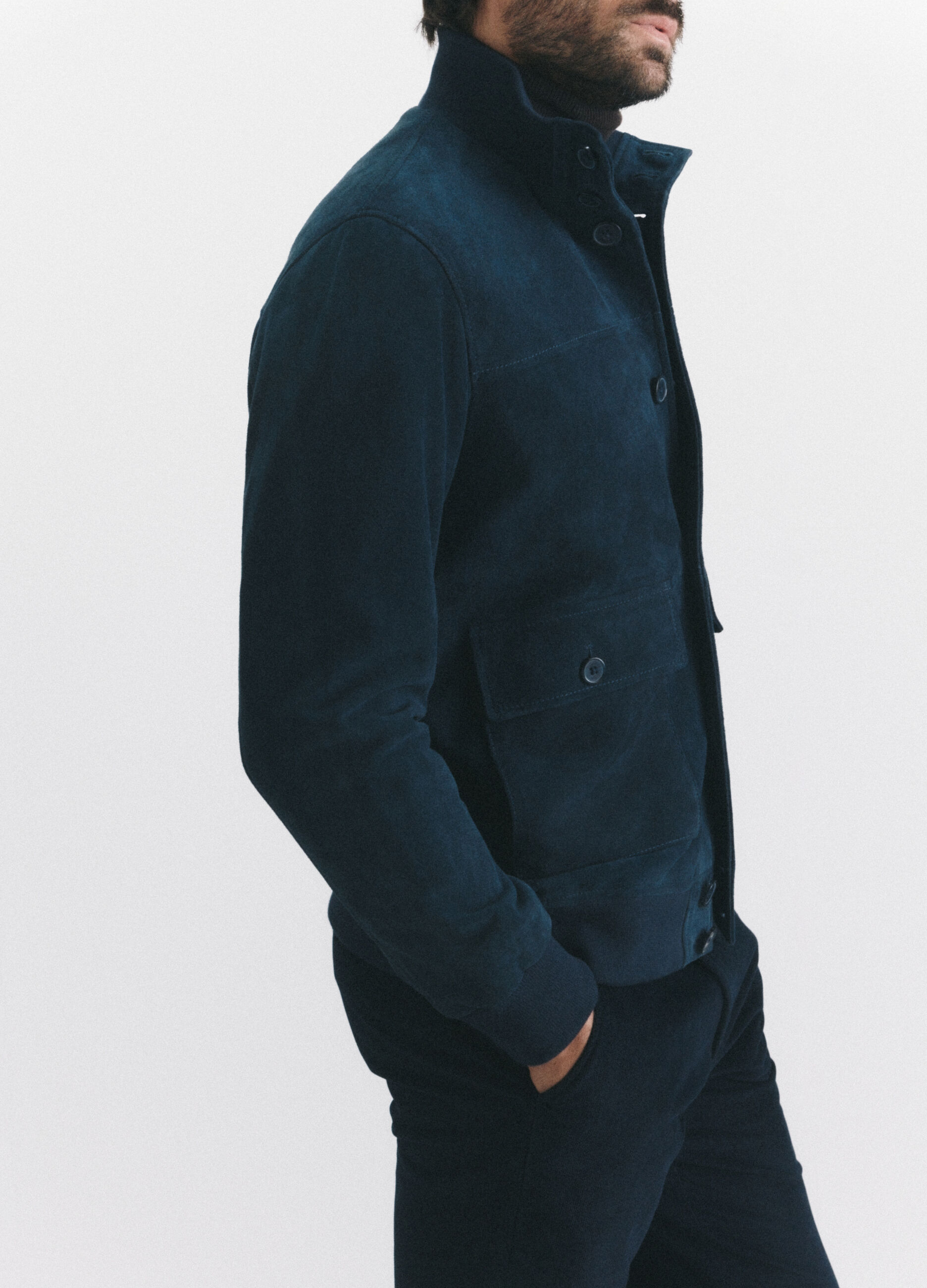 Blouson in vera pelle scamosciata uomo_1