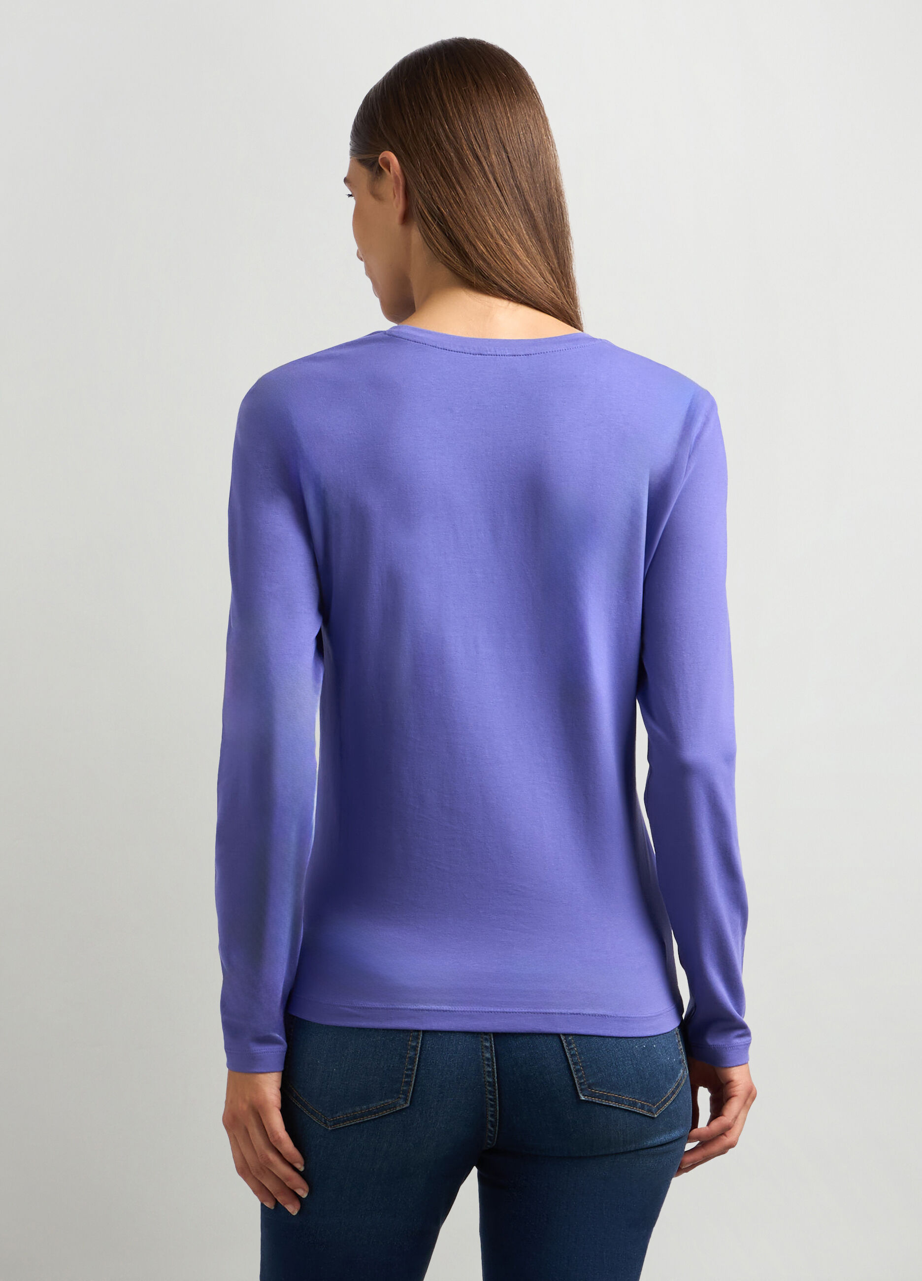 T-shirt in jersey di cotone stretch donna_1