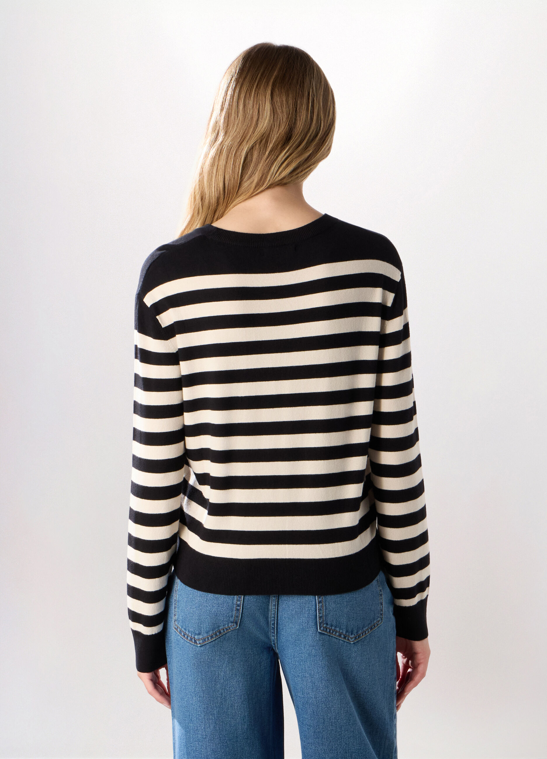 Tricot a righe misto viscosa donna_1